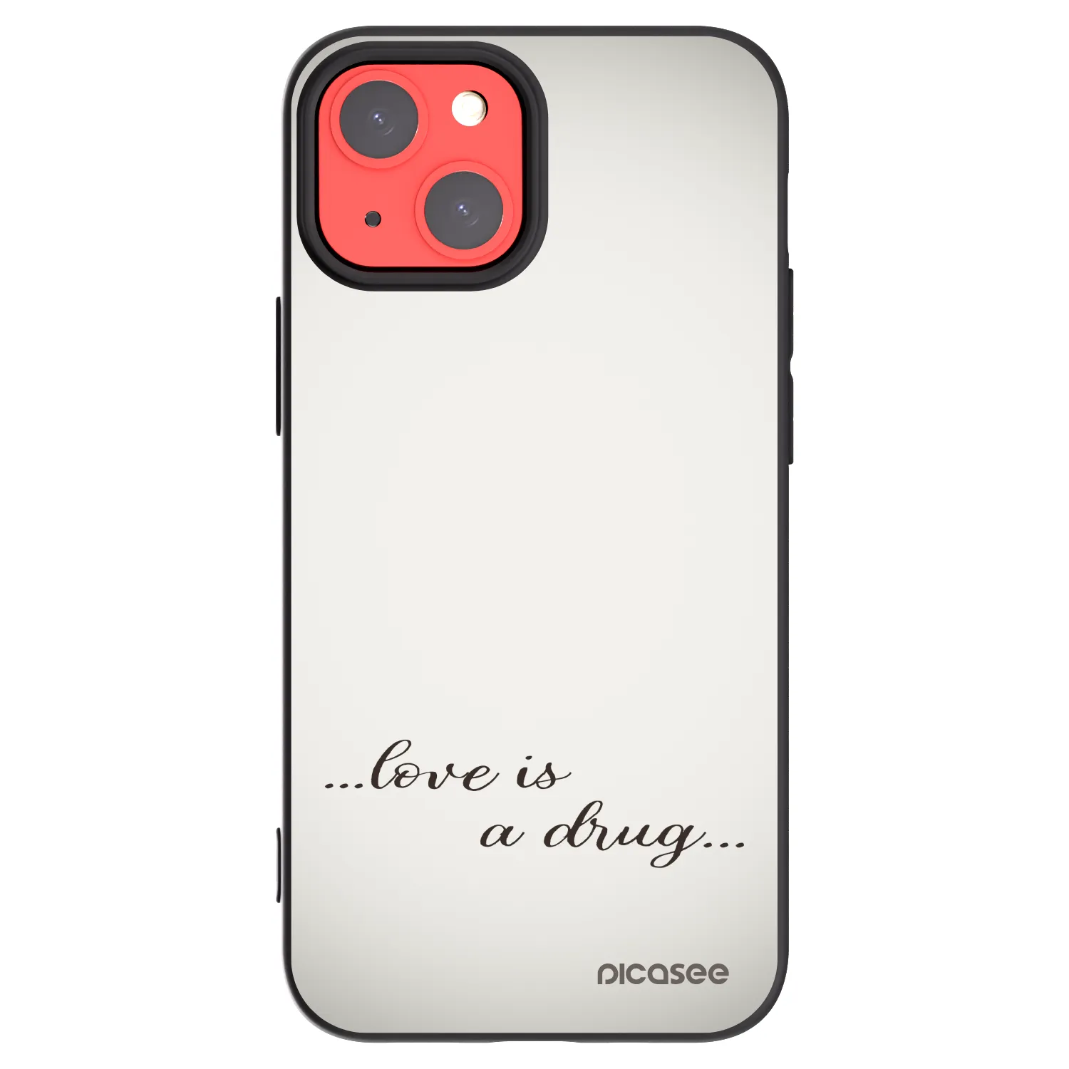 Picasee silikonowe czarne etui na Apple iPhone 13 mini - Love is a drug