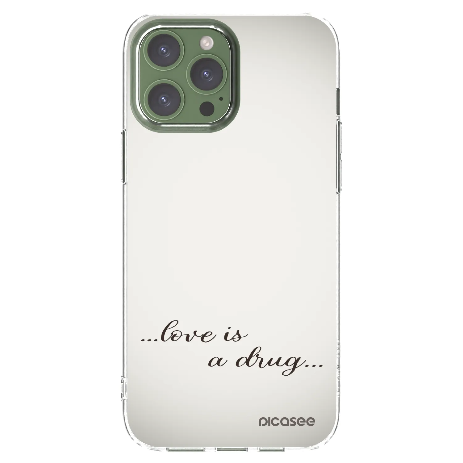Picasee silikonowe przeźroczyste etui na Apple iPhone 13 Pro Max - Love is a drug