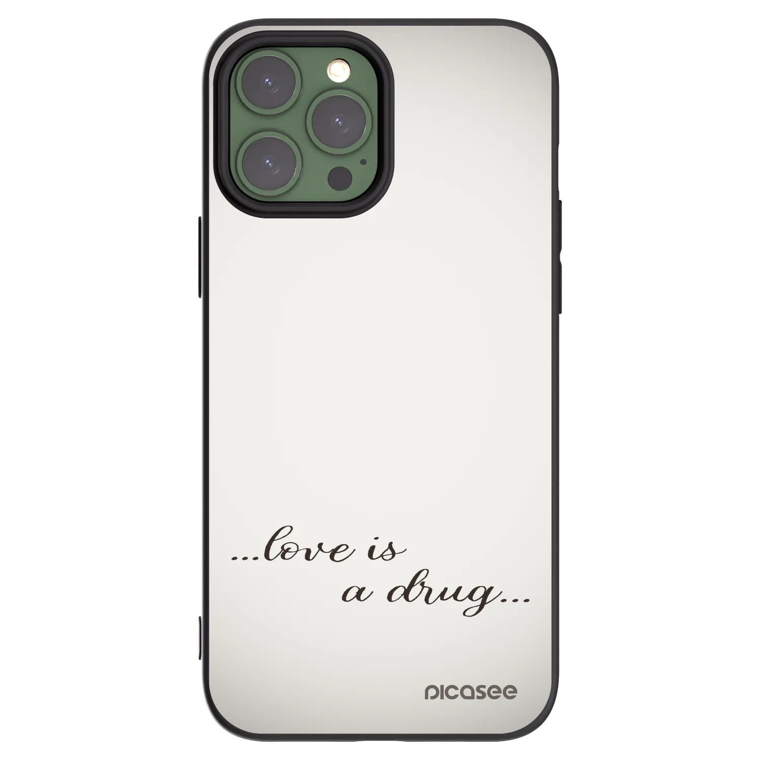 Picasee silikonowe czarne etui na Apple iPhone 13 Pro Max - Love is a drug