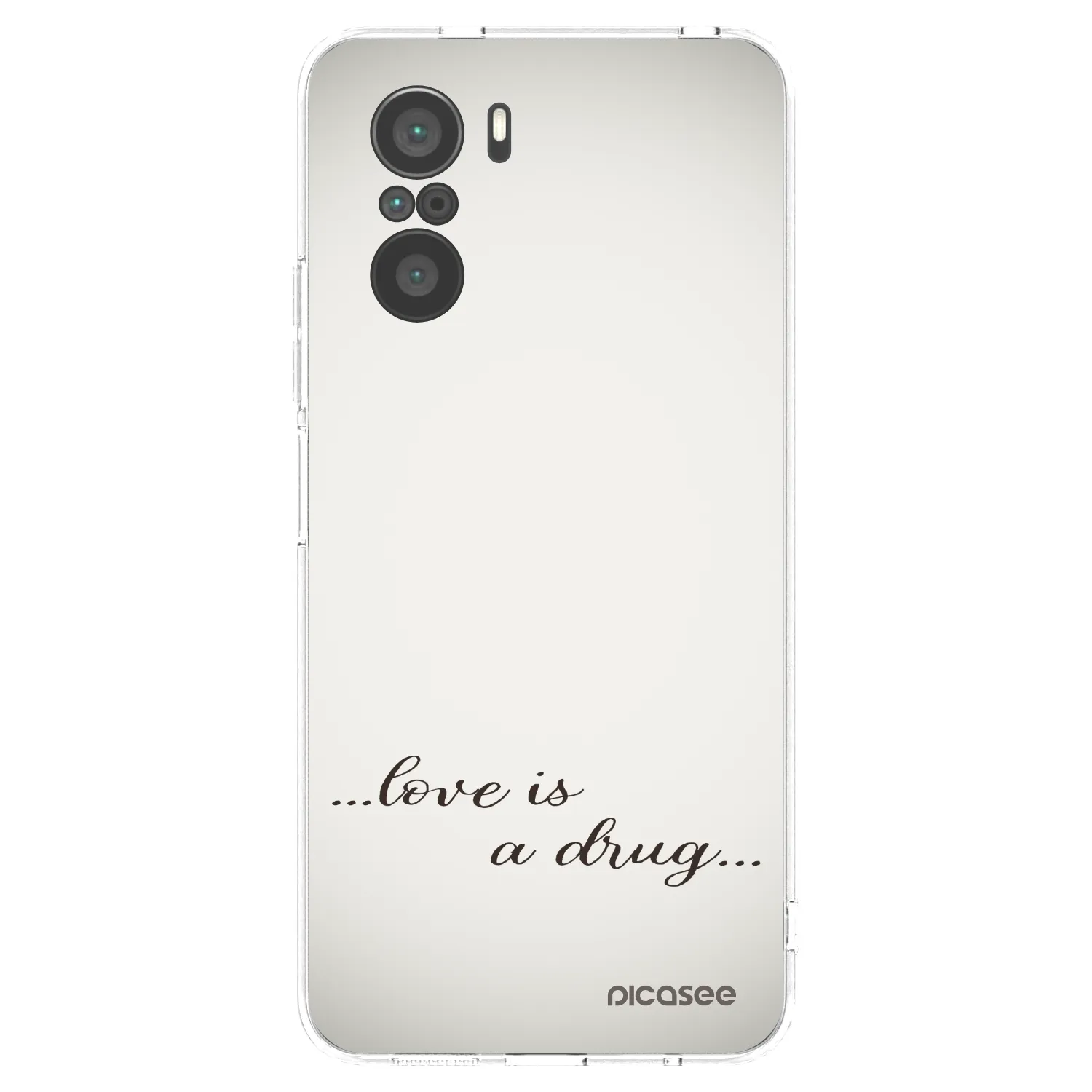 Picasee silikonowe przeźroczyste etui na Xiaomi Poco F3 - Love is a drug