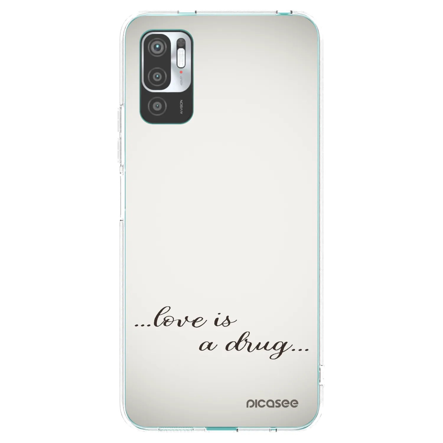 Picasee silikonowe przeźroczyste etui na Xiaomi Redmi Note 10 5G - Love is a drug