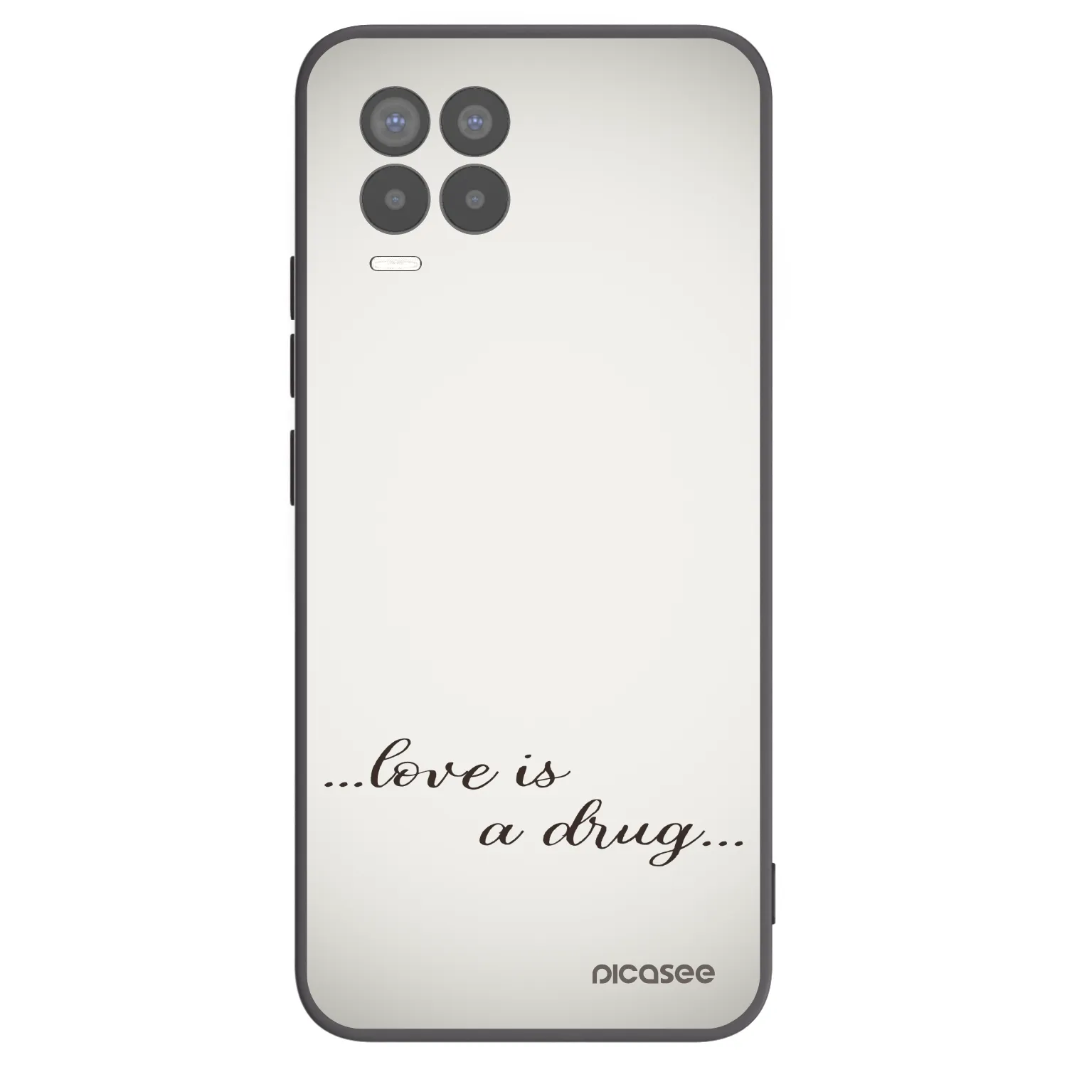 Picasee silikonowe czarne etui na Realme 8 4G - Love is a drug