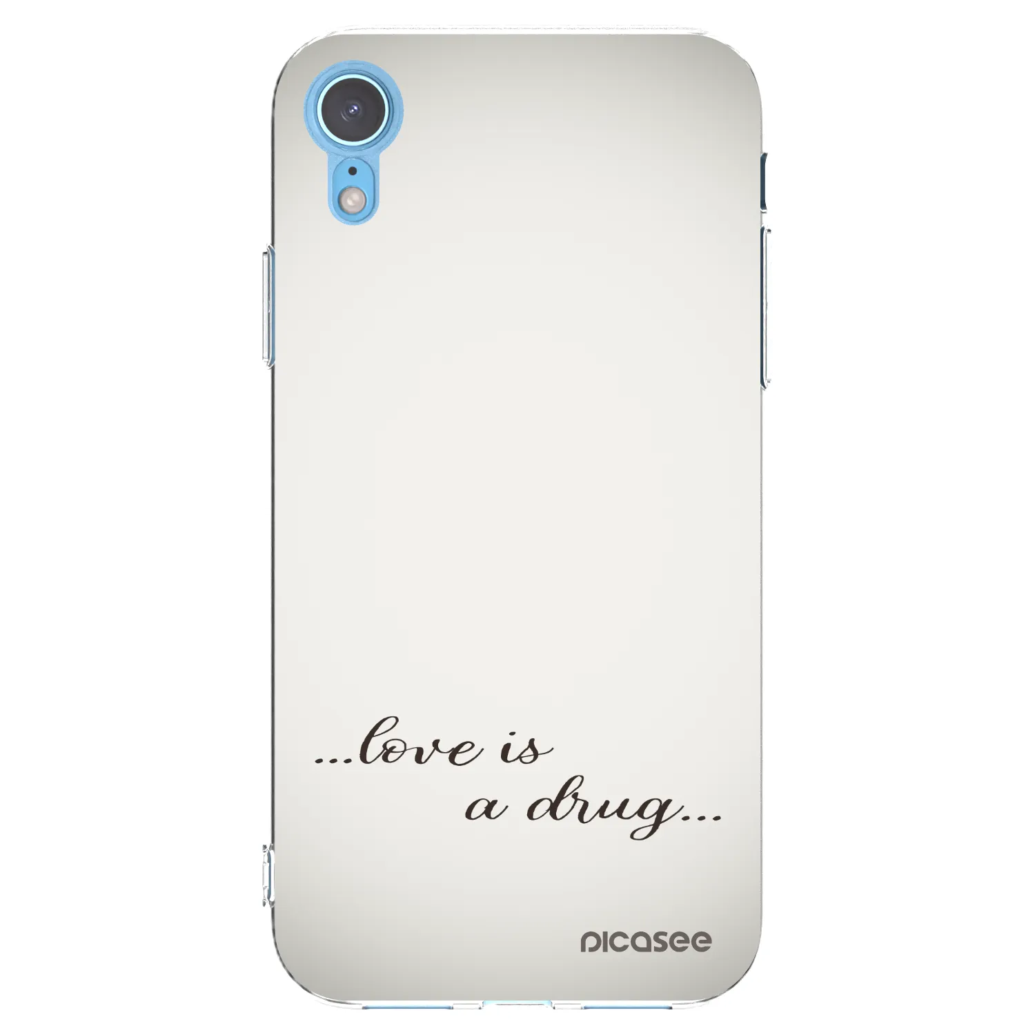 Picasee silikonowe przeźroczyste etui na Apple iPhone XR - Love is a drug