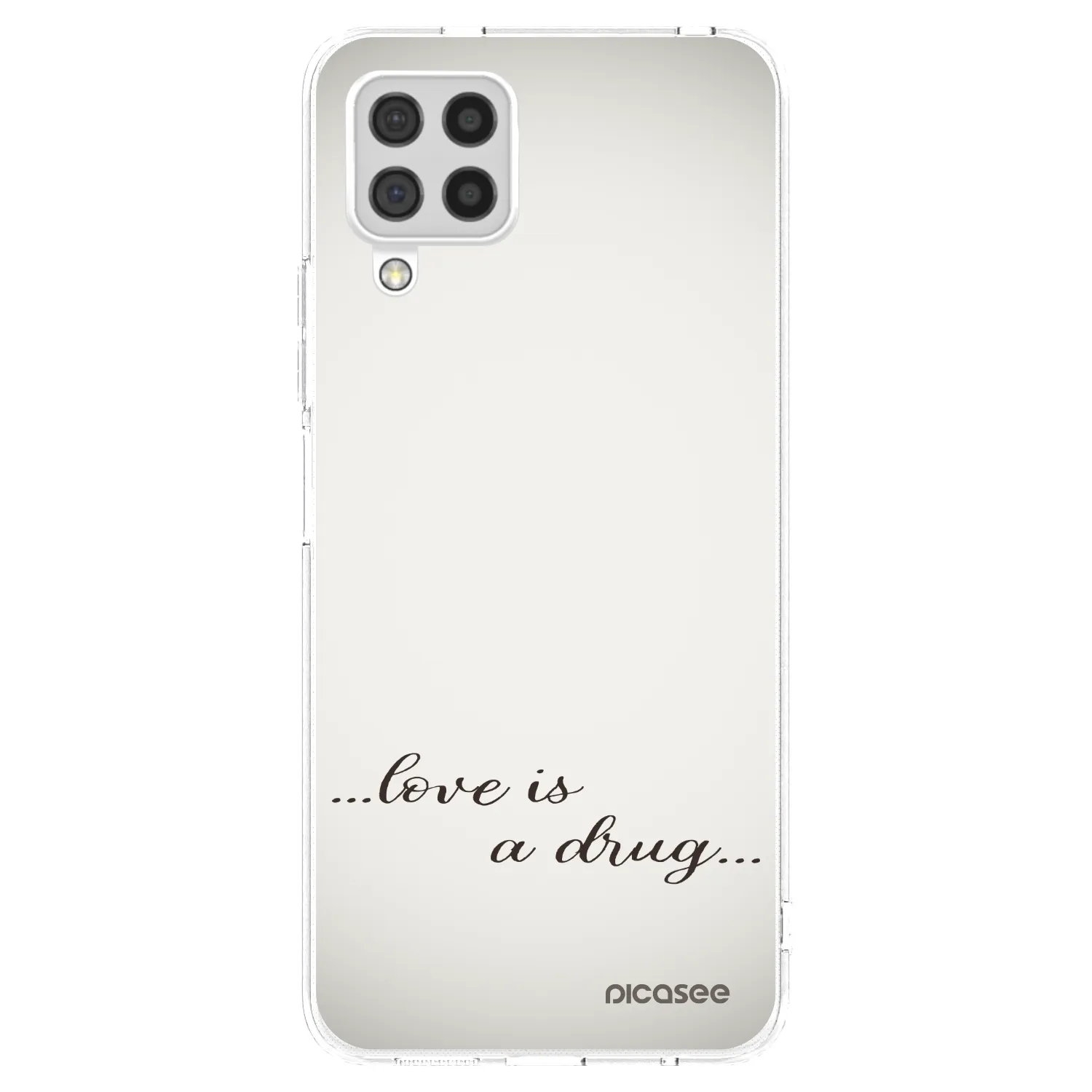 Picasee silikonowe przeźroczyste etui na Samsung Galaxy A22 A225F 4G - Love is a drug