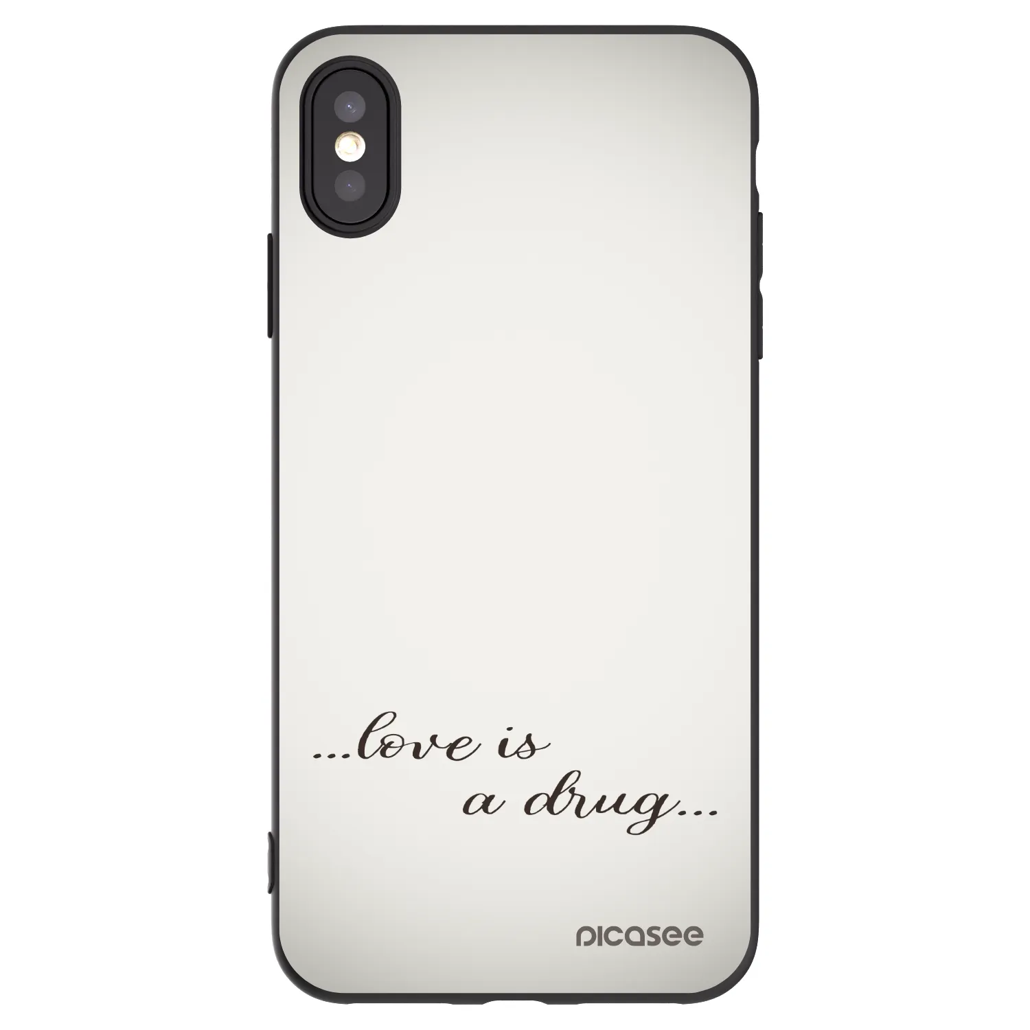 Picasee silikonowe czarne etui na Apple iPhone XS Max - Love is a drug