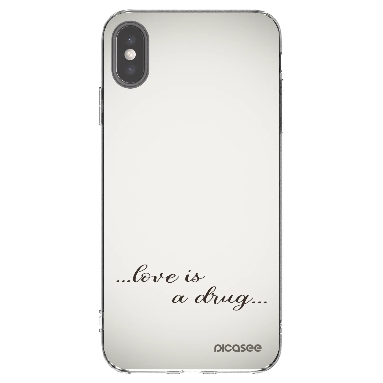 Picasee silikonowe przeźroczyste etui na Apple iPhone XS Max - Love is a drug
