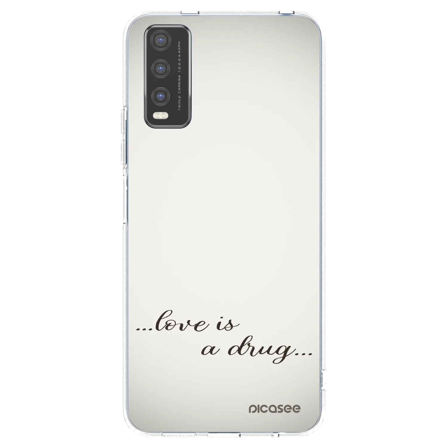 Picasee silikonowe przeźroczyste etui na Vivo Y20s - Love is a drug