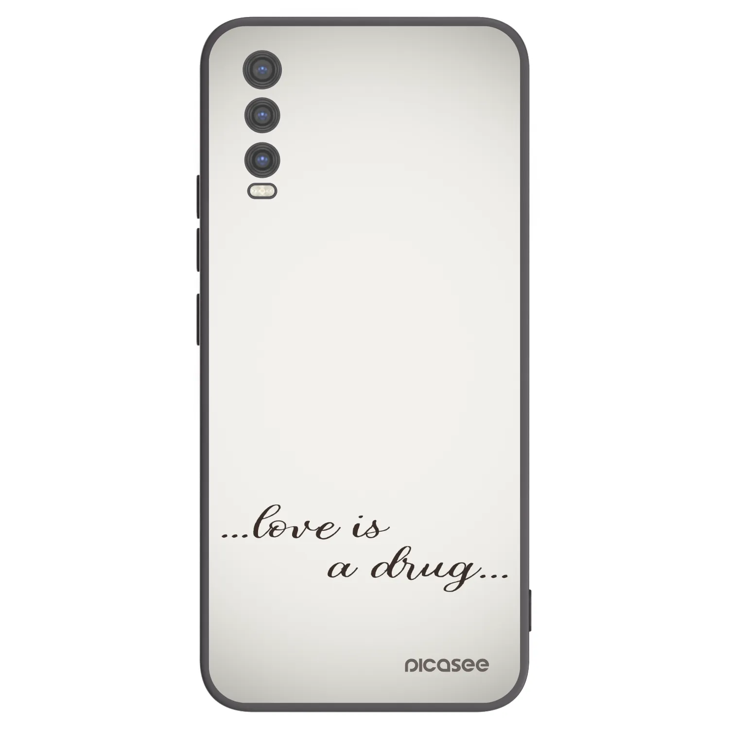 Picasee silikonowe czarne etui na Vivo Y20s - Love is a drug