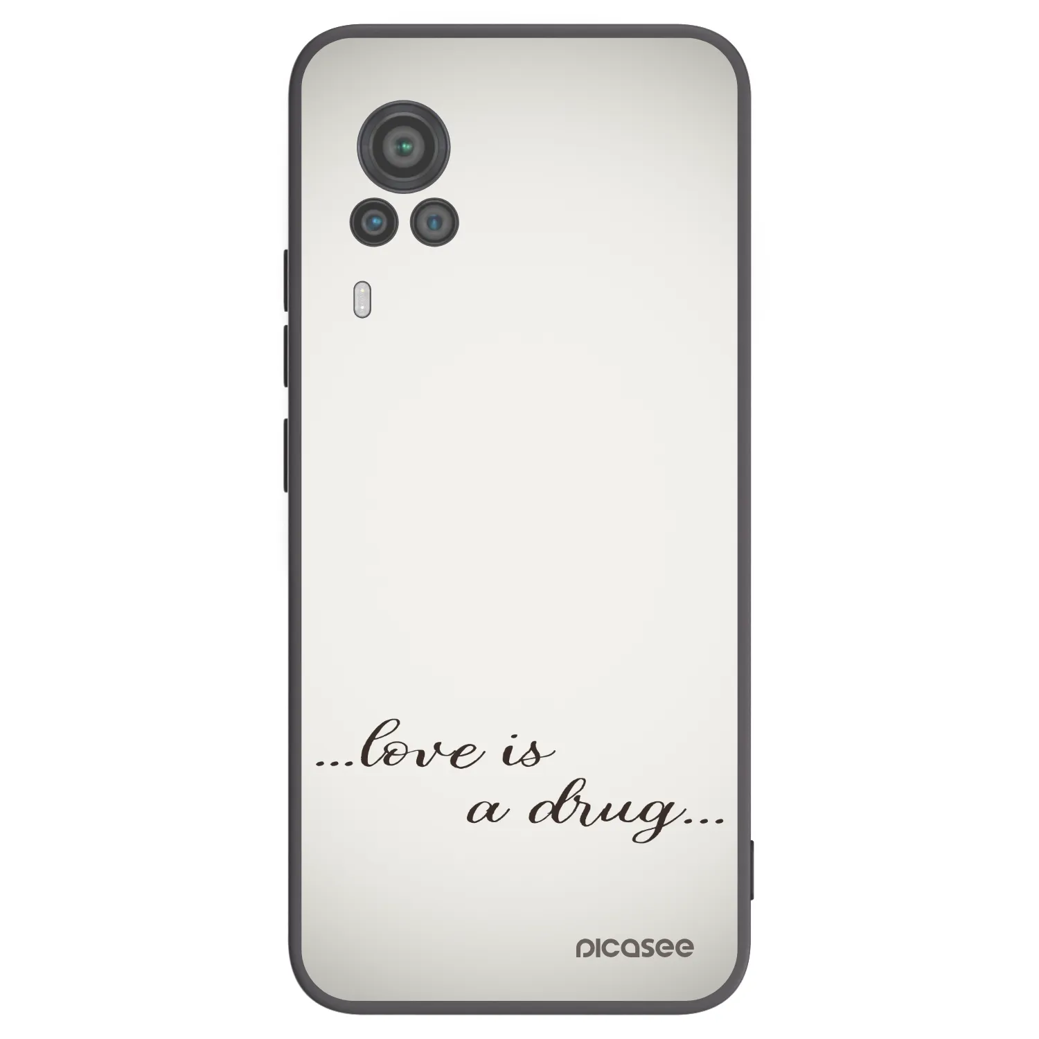 Picasee silikonowe czarne etui na Vivo X60 Pro 5G - Love is a drug