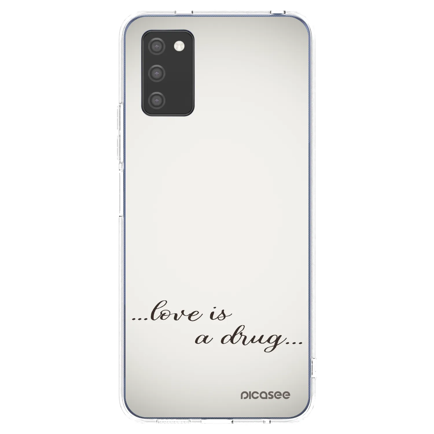 Picasee silikonowe przeźroczyste etui na Samsung Galaxy A03s A037G - Love is a drug