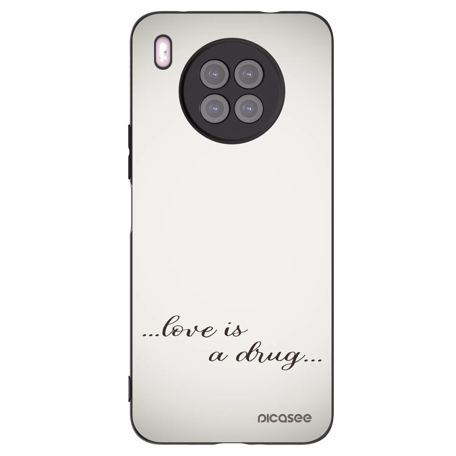 Picasee silikonowe czarne etui na Huawei Nova 8i - Love is a drug