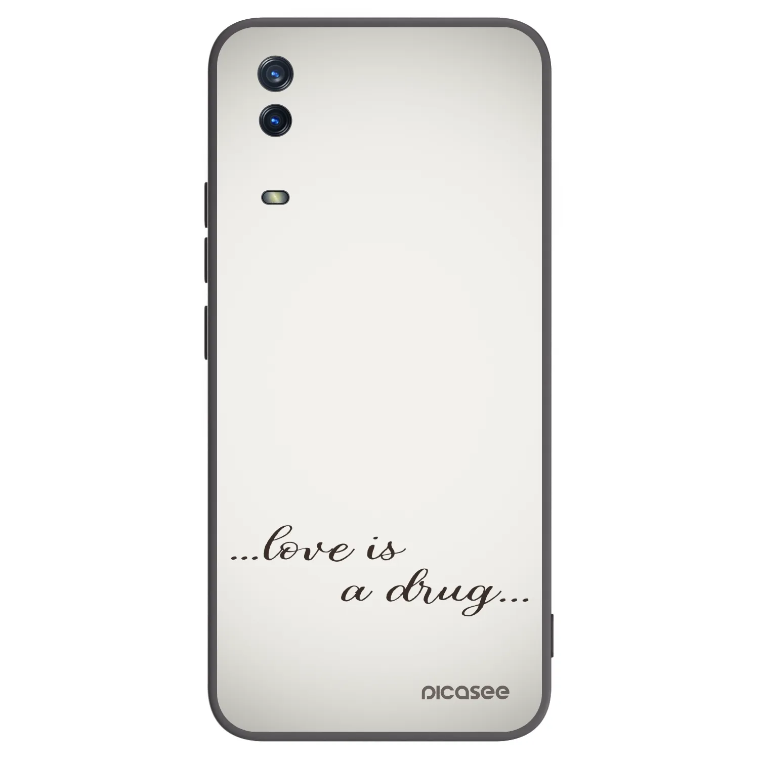 Picasee silikonowe czarne etui na Vivo Y11s - Love is a drug