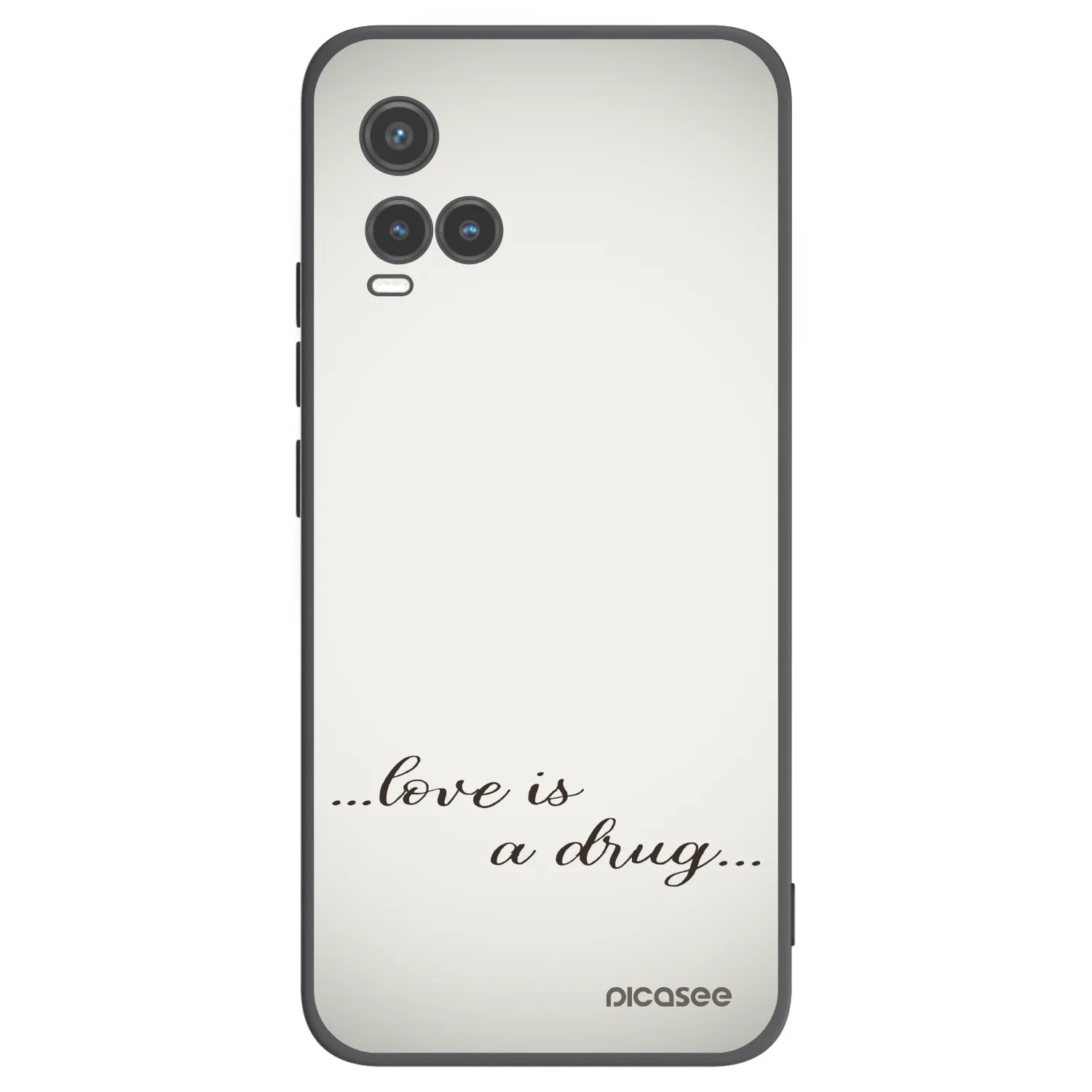 Picasee silikonowe czarne etui na Vivo Y33s - Love is a drug