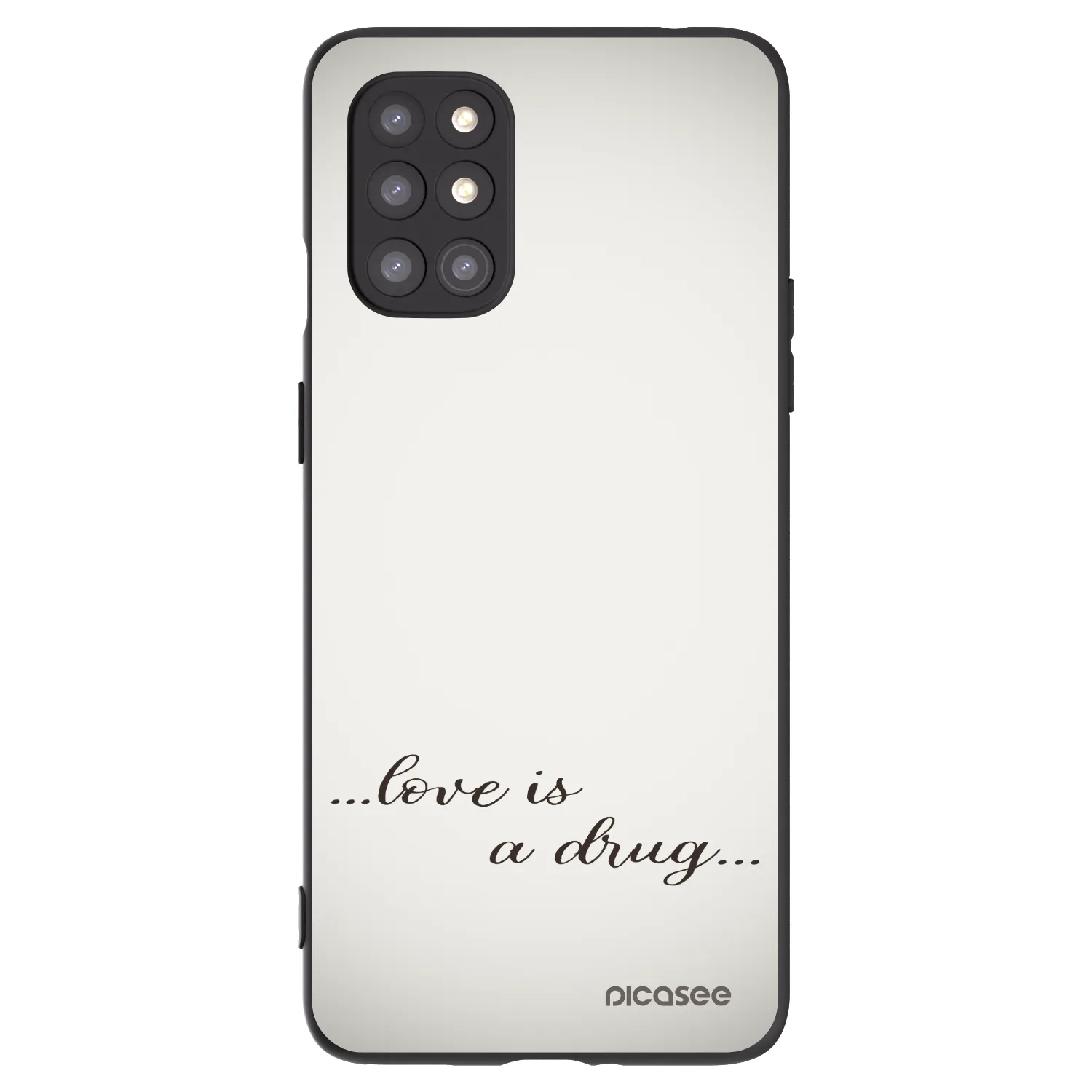 Picasee silikonowe czarne etui na OnePlus 8T - Love is a drug