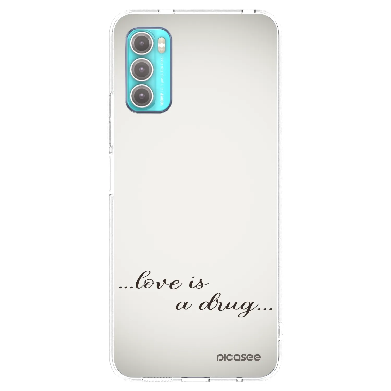 Picasee silikonowe przeźroczyste etui na Motorola Moto G60 - Love is a drug