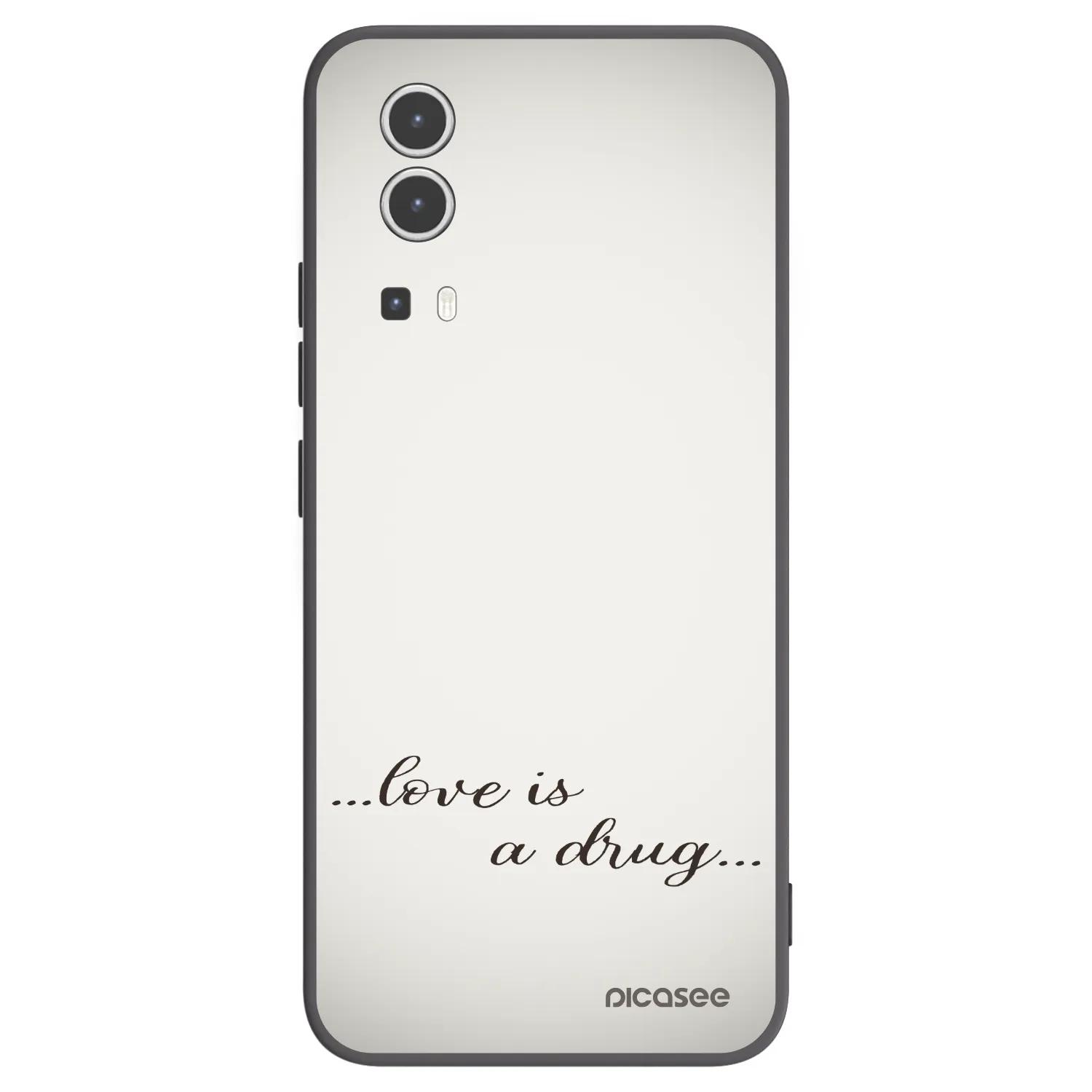 Picasee silikonowe czarne etui na Vivo Y72 5G - Love is a drug
