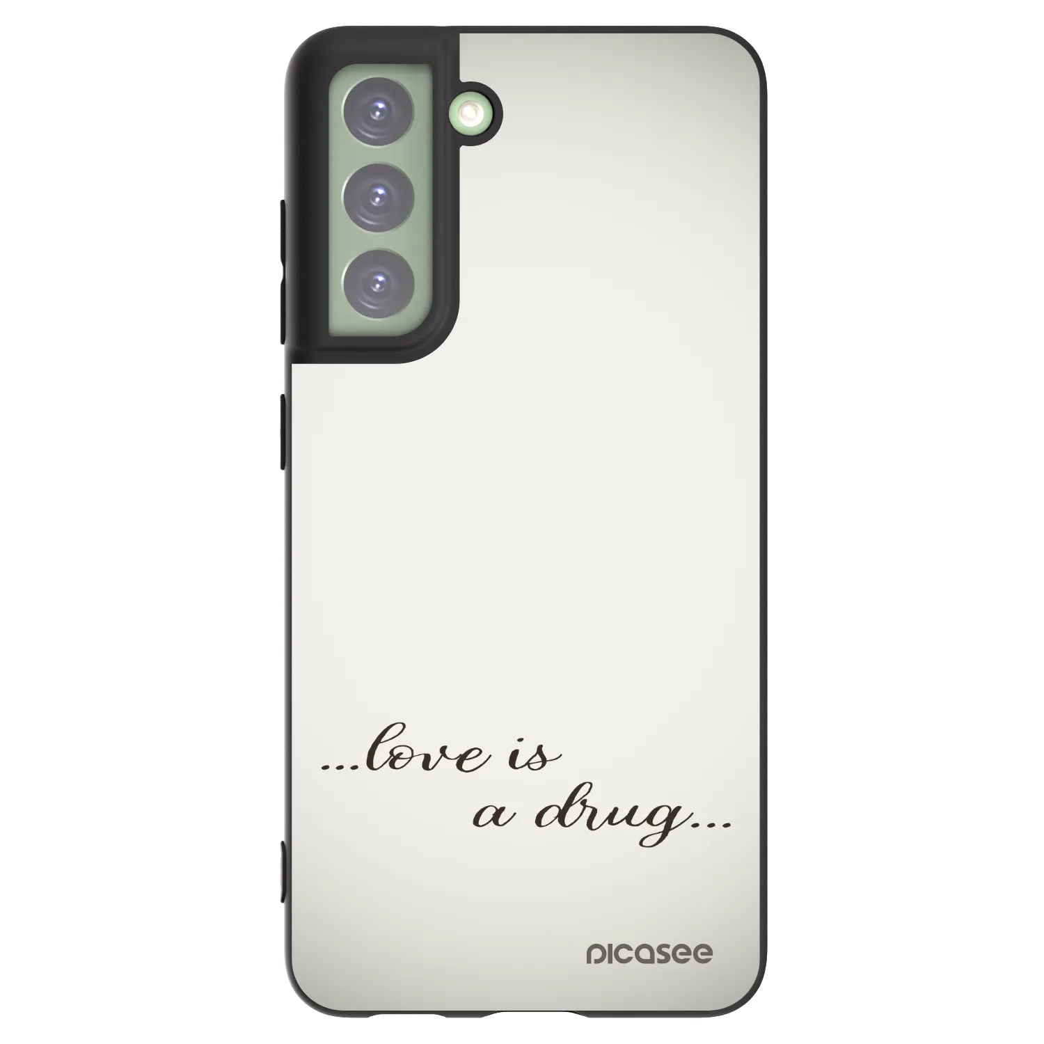 Picasee silikonowe czarne etui na Samsung Galaxy S21 FE 5G - Love is a drug