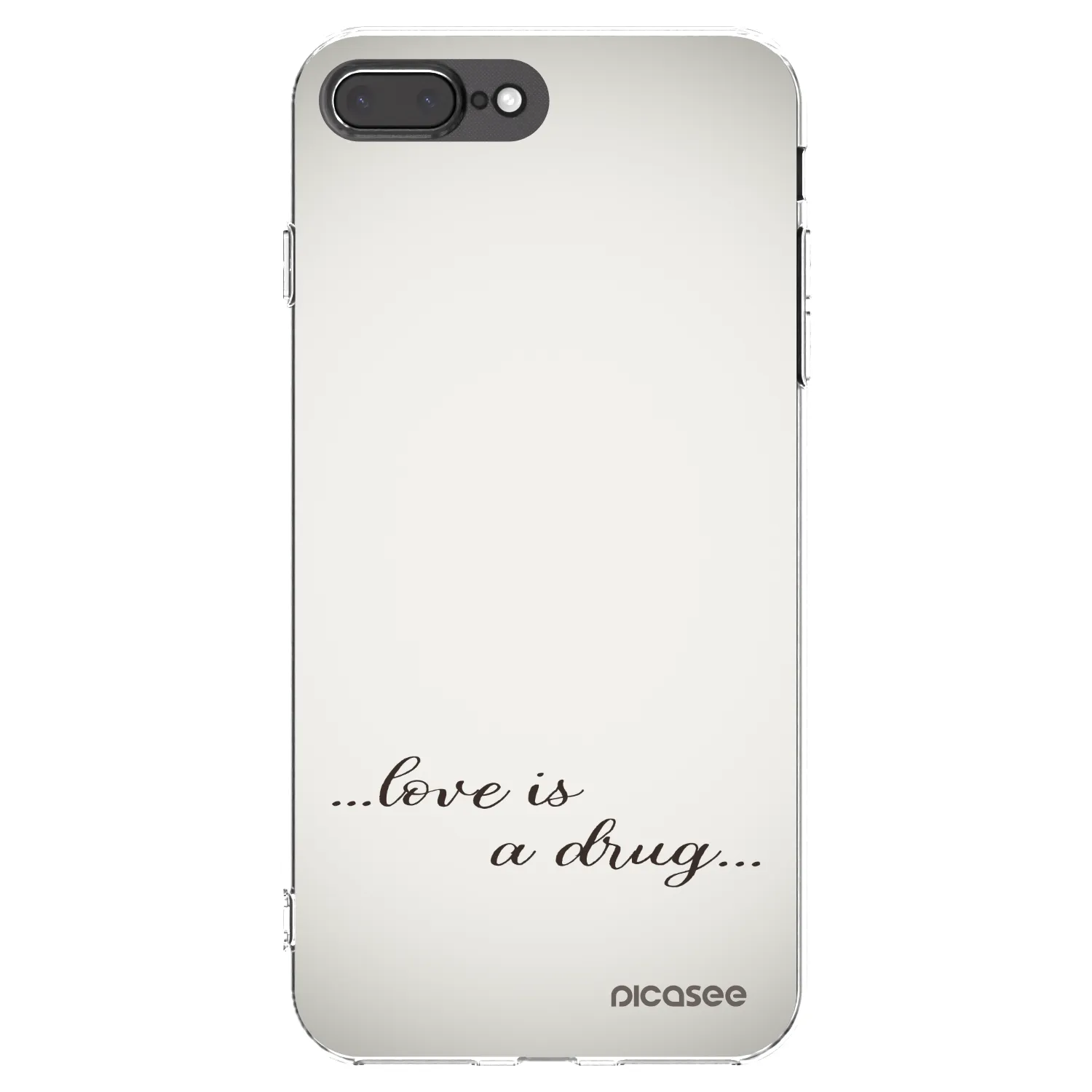 Picasee silikonowe przeźroczyste etui na Apple iPhone 7 Plus - Love is a drug