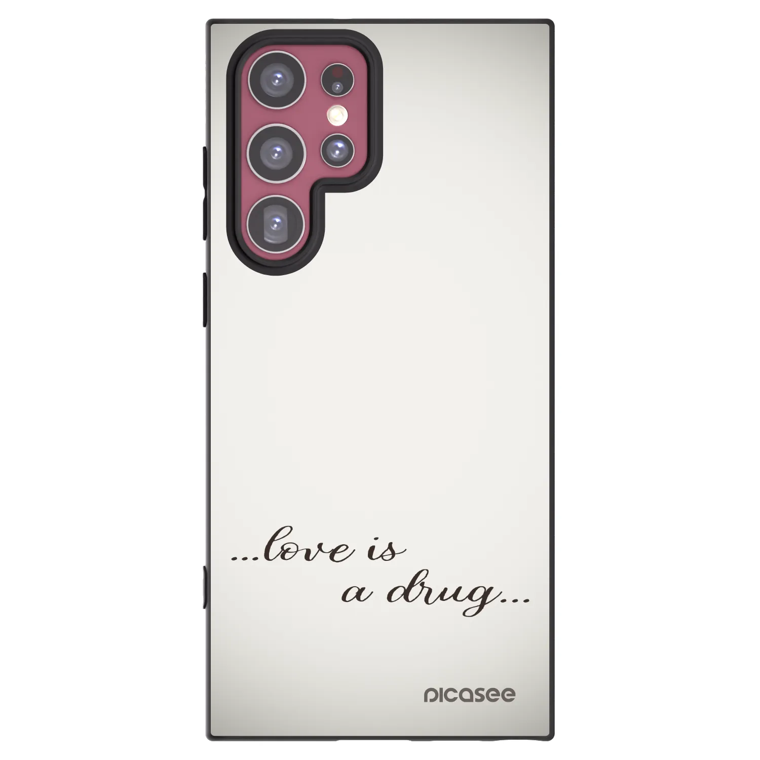 Picasee silikonowe czarne etui na Samsung Galaxy S22 Ultra 5G - Love is a drug