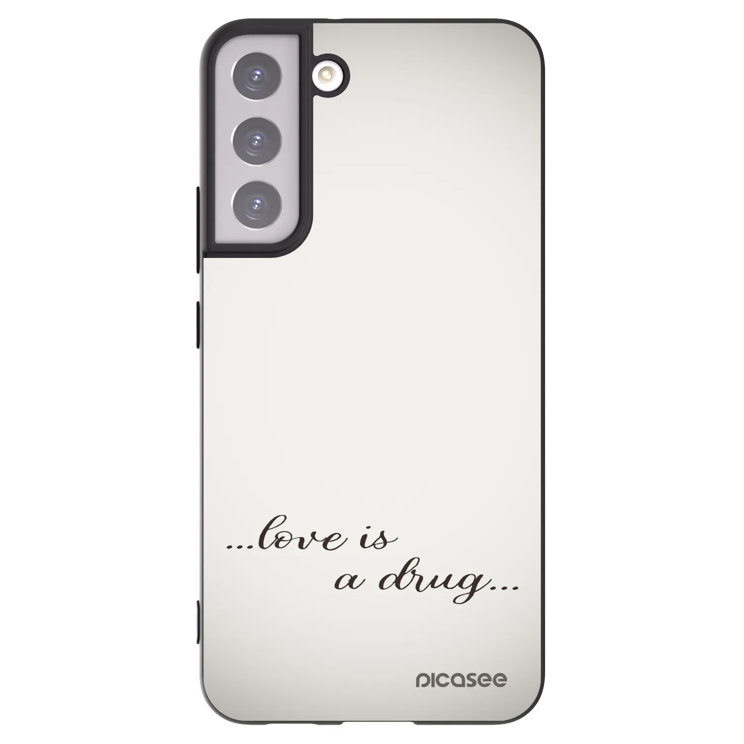 Picasee silikonowe czarne etui na Samsung Galaxy S22+ 5G - Love is a drug
