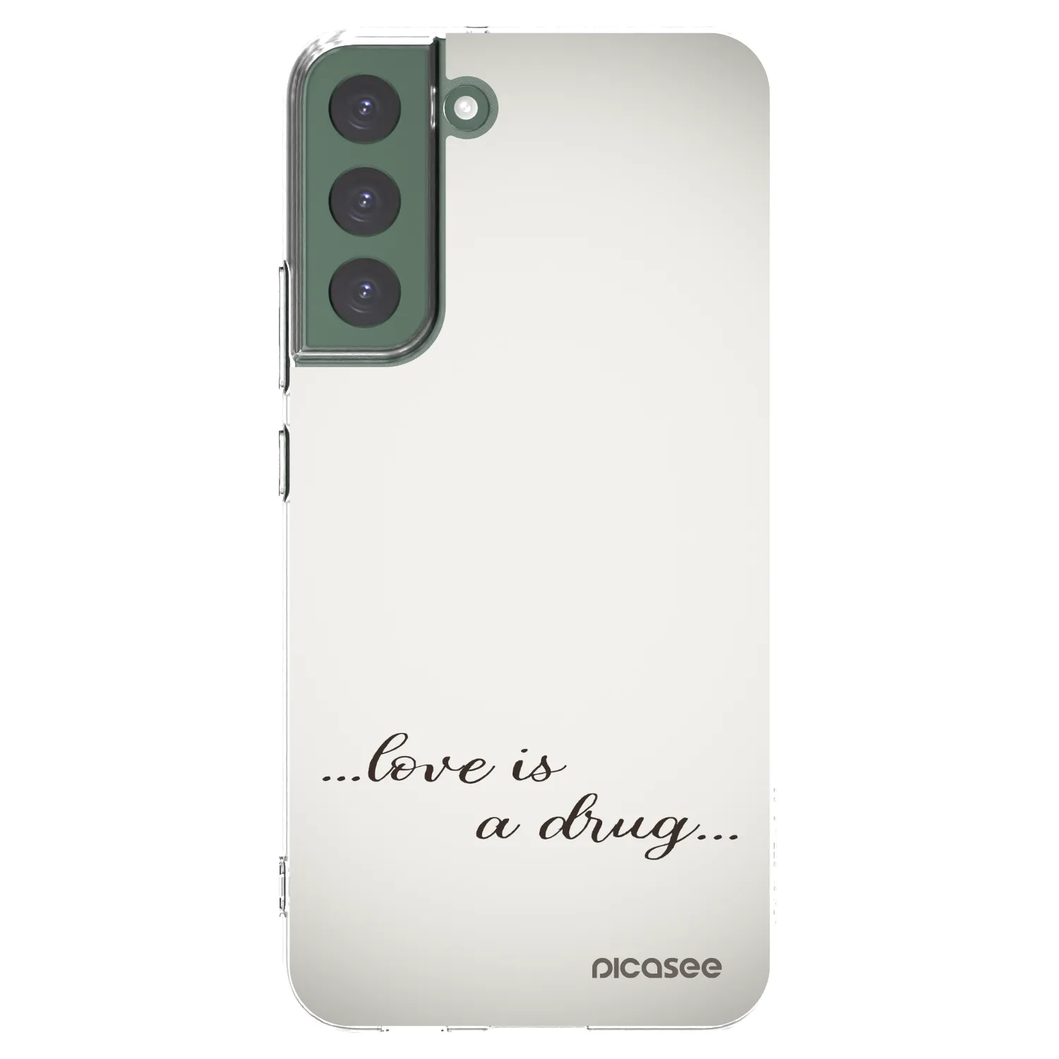 Picasee silikonowe przeźroczyste etui na Samsung Galaxy S22+ 5G - Love is a drug