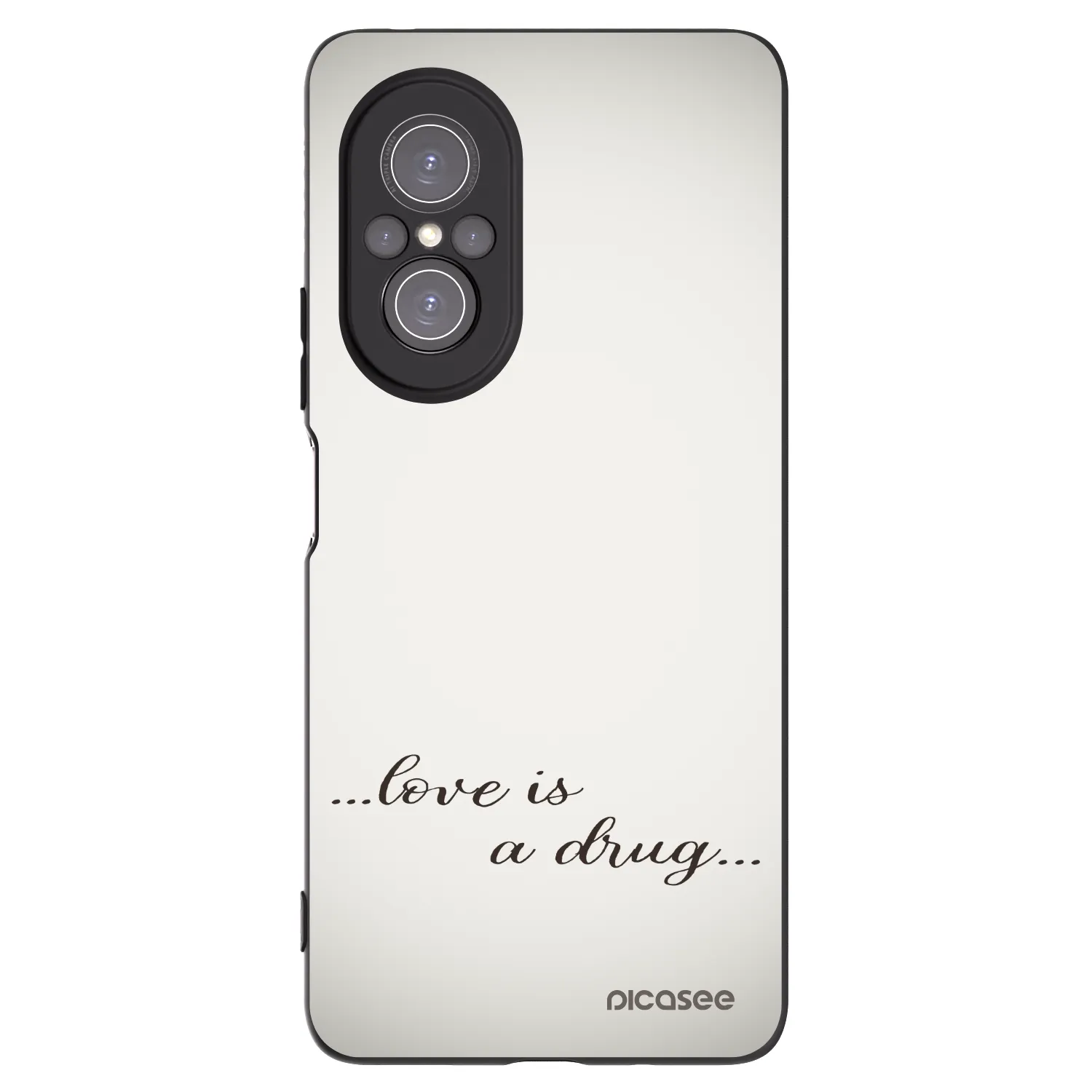 Picasee silikonowe czarne etui na Huawei Nova 9 SE - Love is a drug