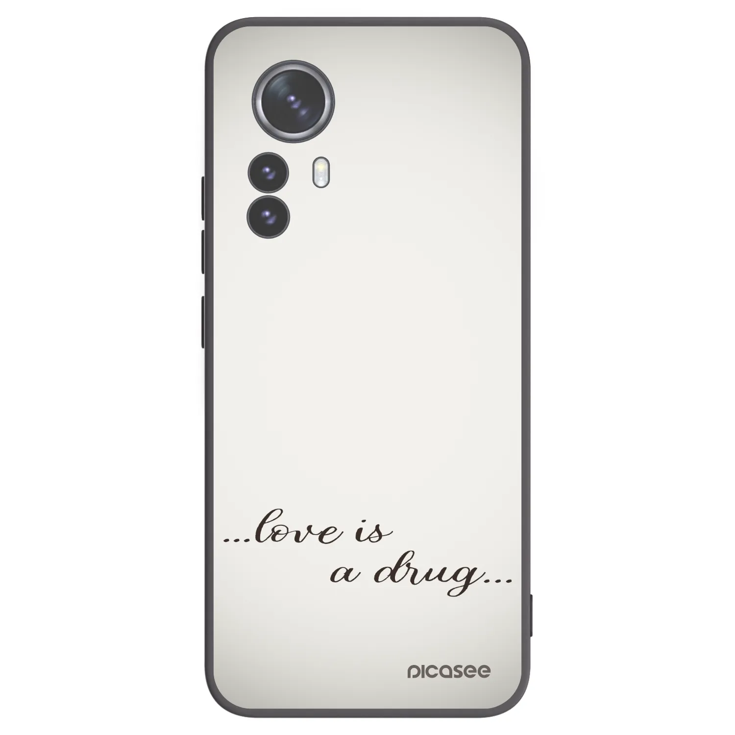 Picasee silikonowe czarne etui na Xiaomi 12 Pro - Love is a drug