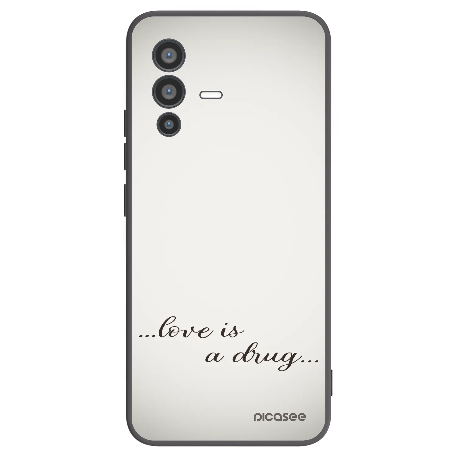 Picasee silikonowe czarne etui na Vivo V23 5G - Love is a drug