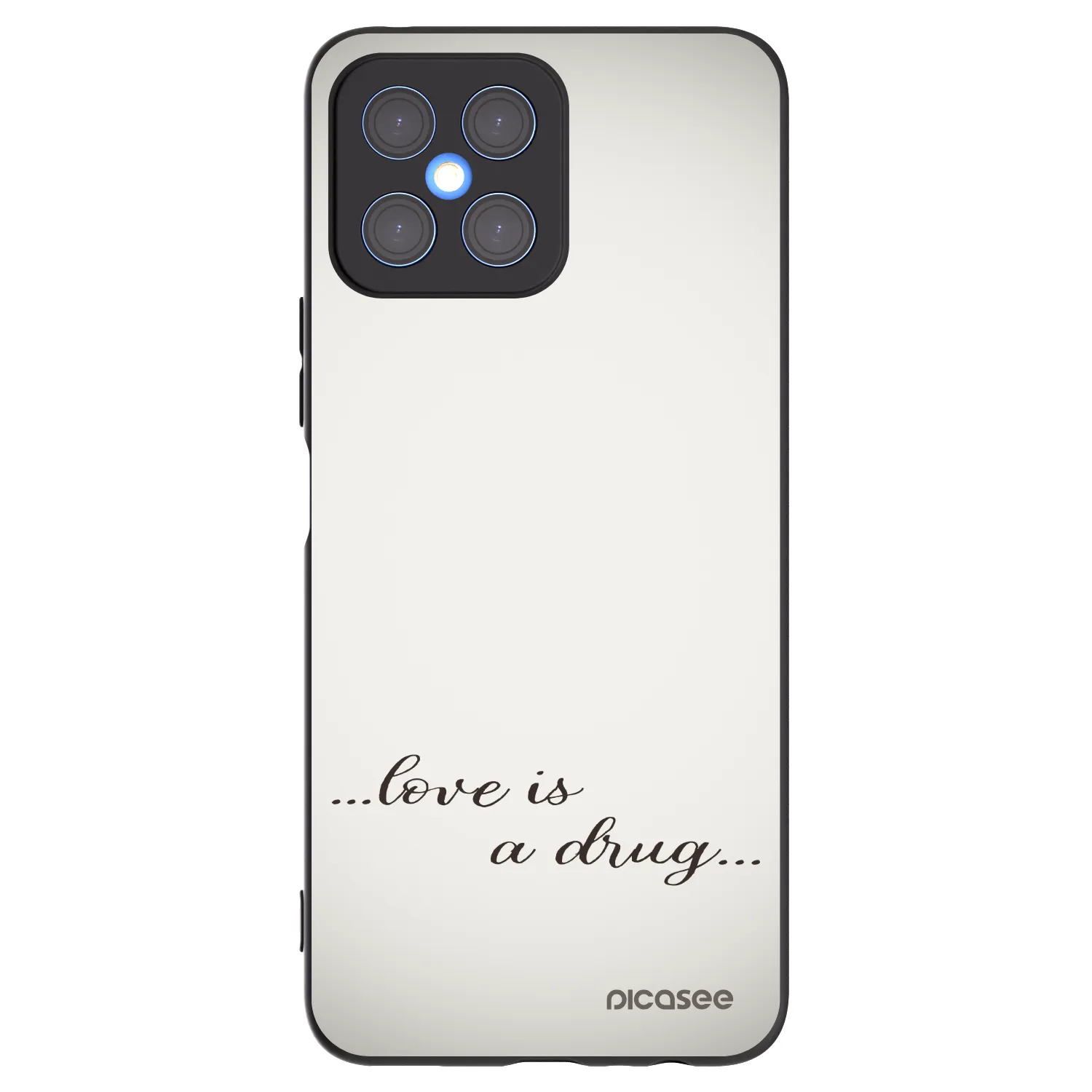 Picasee silikonowe czarne etui na Honor X8 4G - Love is a drug