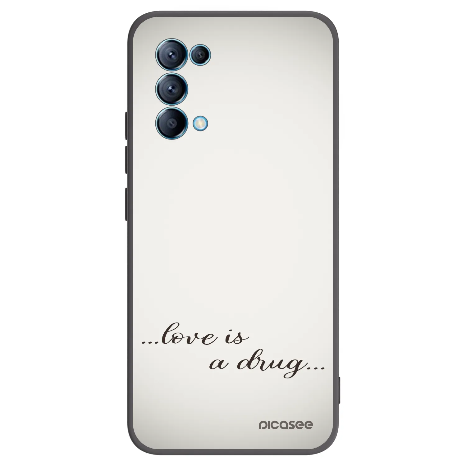 Picasee silikonowe czarne etui na OPPO Reno 5 5G - Love is a drug