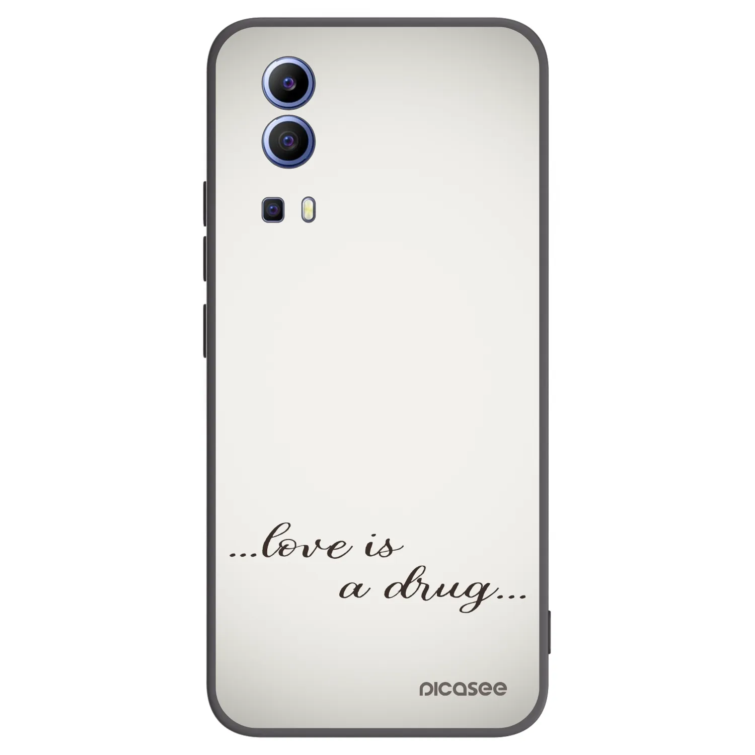 Picasee silikonowe czarne etui na Vivo Y52 5G - Love is a drug