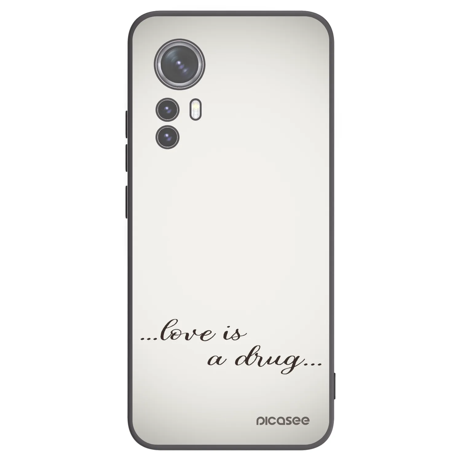 Picasee silikonowe czarne etui na Xiaomi 12X - Love is a drug