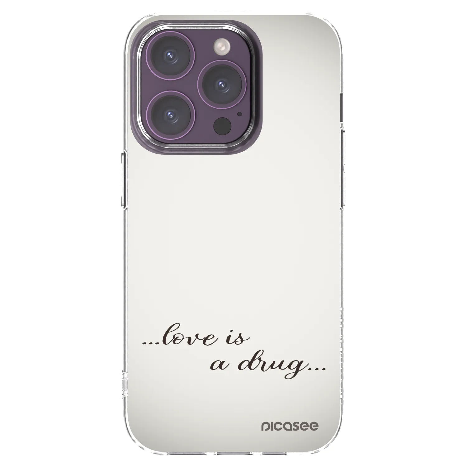 Picasee silikonowe przeźroczyste etui na Apple iPhone 14 Pro - Love is a drug
