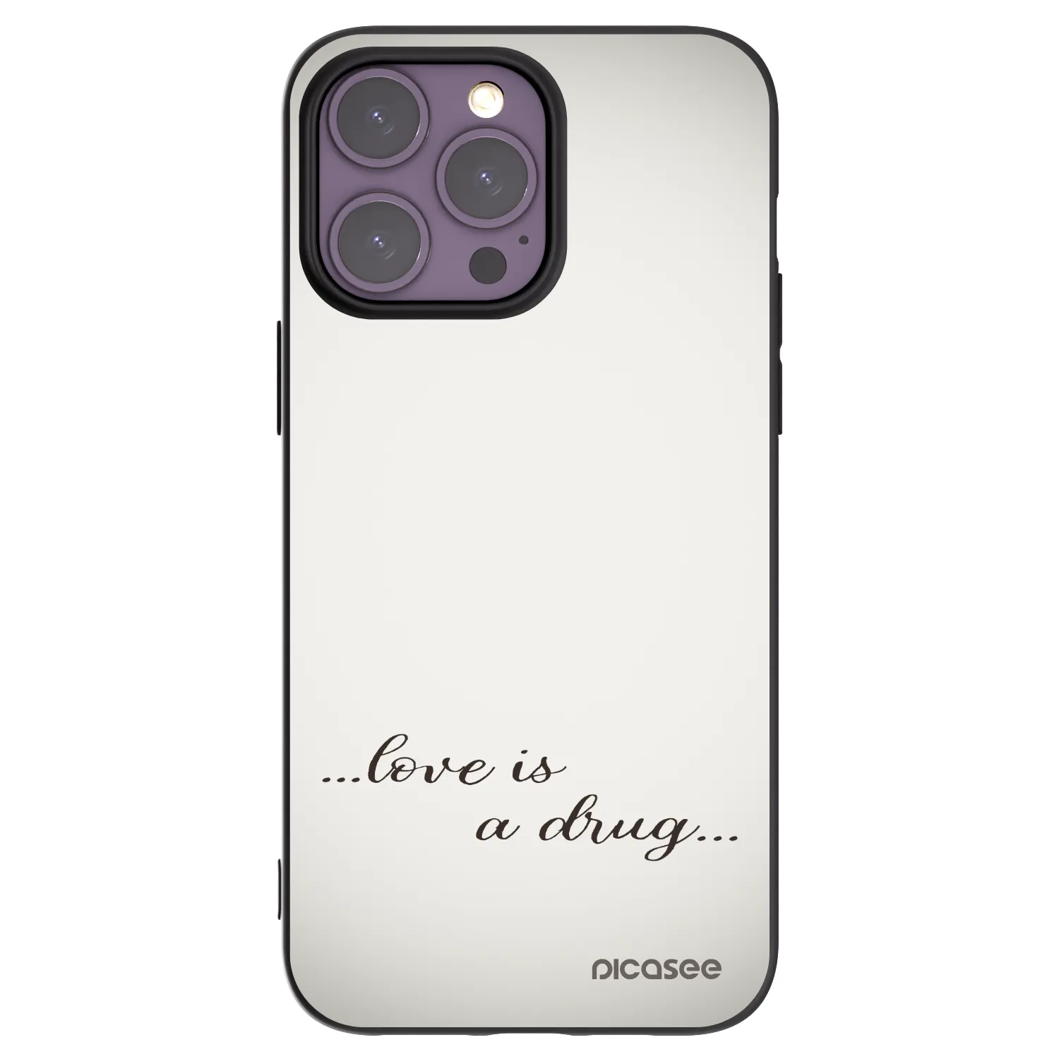 Picasee silikonowe czarne etui na Apple iPhone 14 Pro Max - Love is a drug