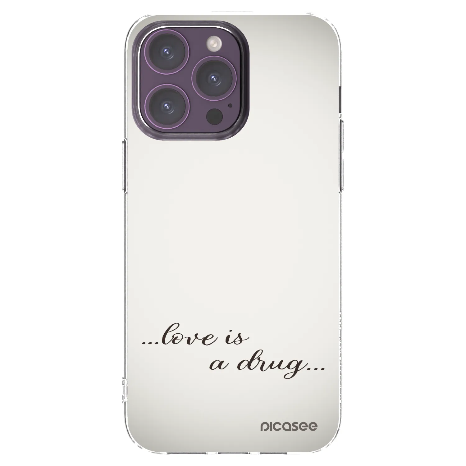 Picasee silikonowe przeźroczyste etui na Apple iPhone 14 Pro Max - Love is a drug