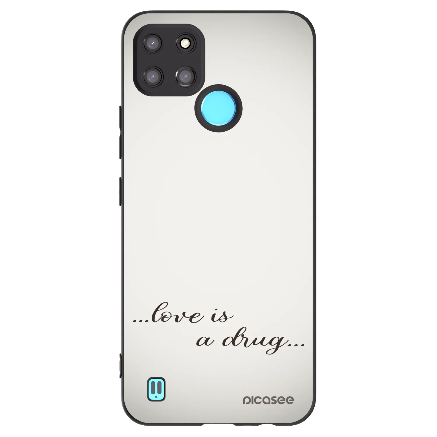 Picasee silikonowe czarne etui na Realme C21Y - Love is a drug