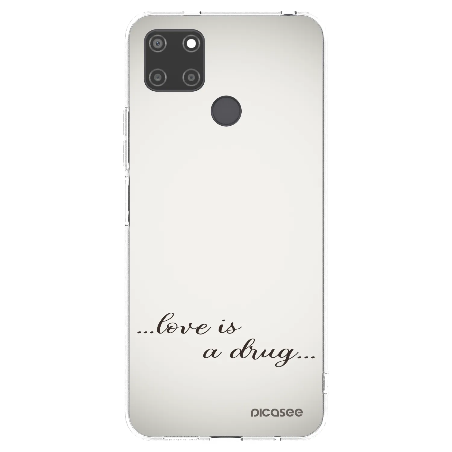 Picasee silikonowe przeźroczyste etui na Realme C21Y - Love is a drug