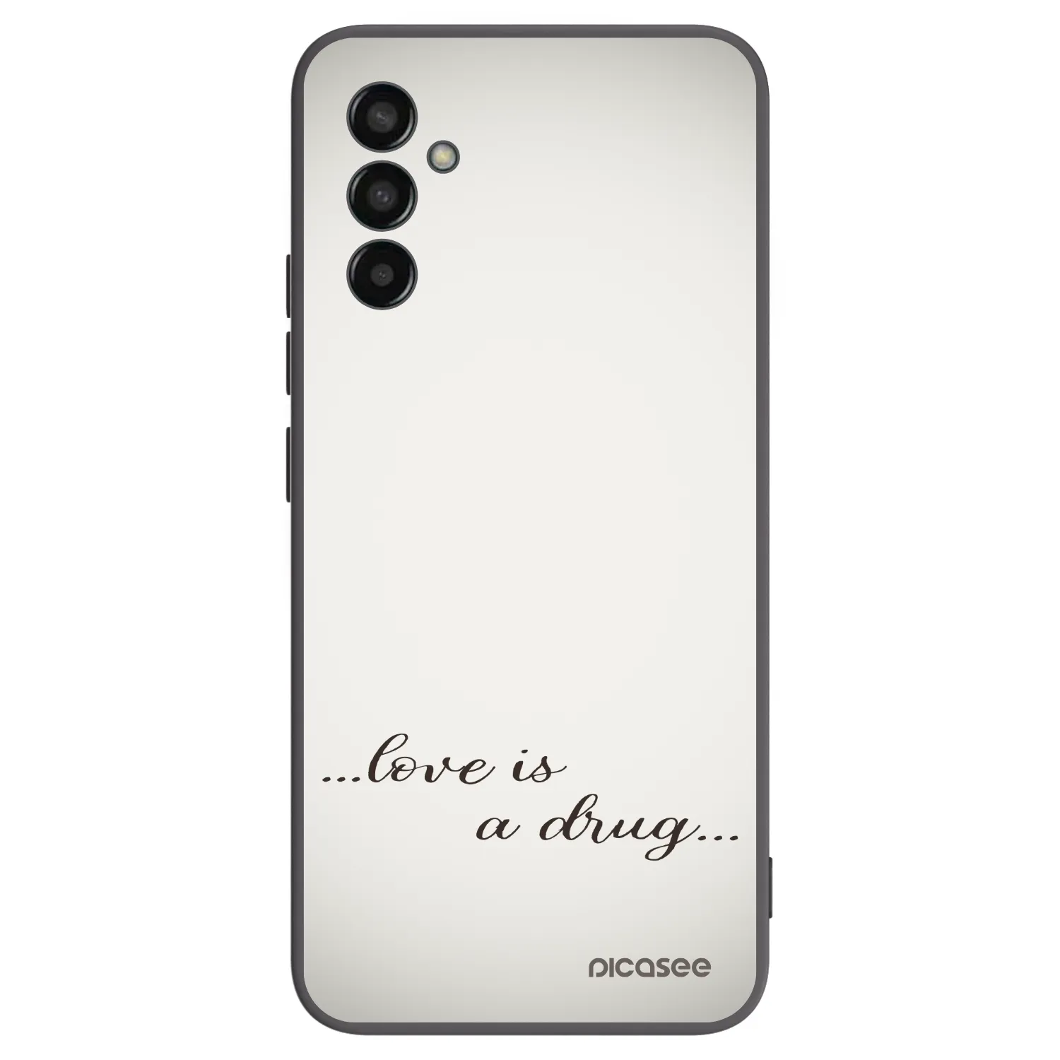 Picasee silikonowe czarne etui na Samsung Galaxy M13 M135F - Love is a drug