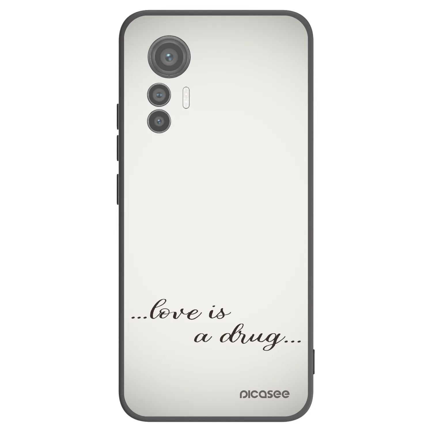 Picasee silikonowe czarne etui na Xiaomi 12 Lite - Love is a drug