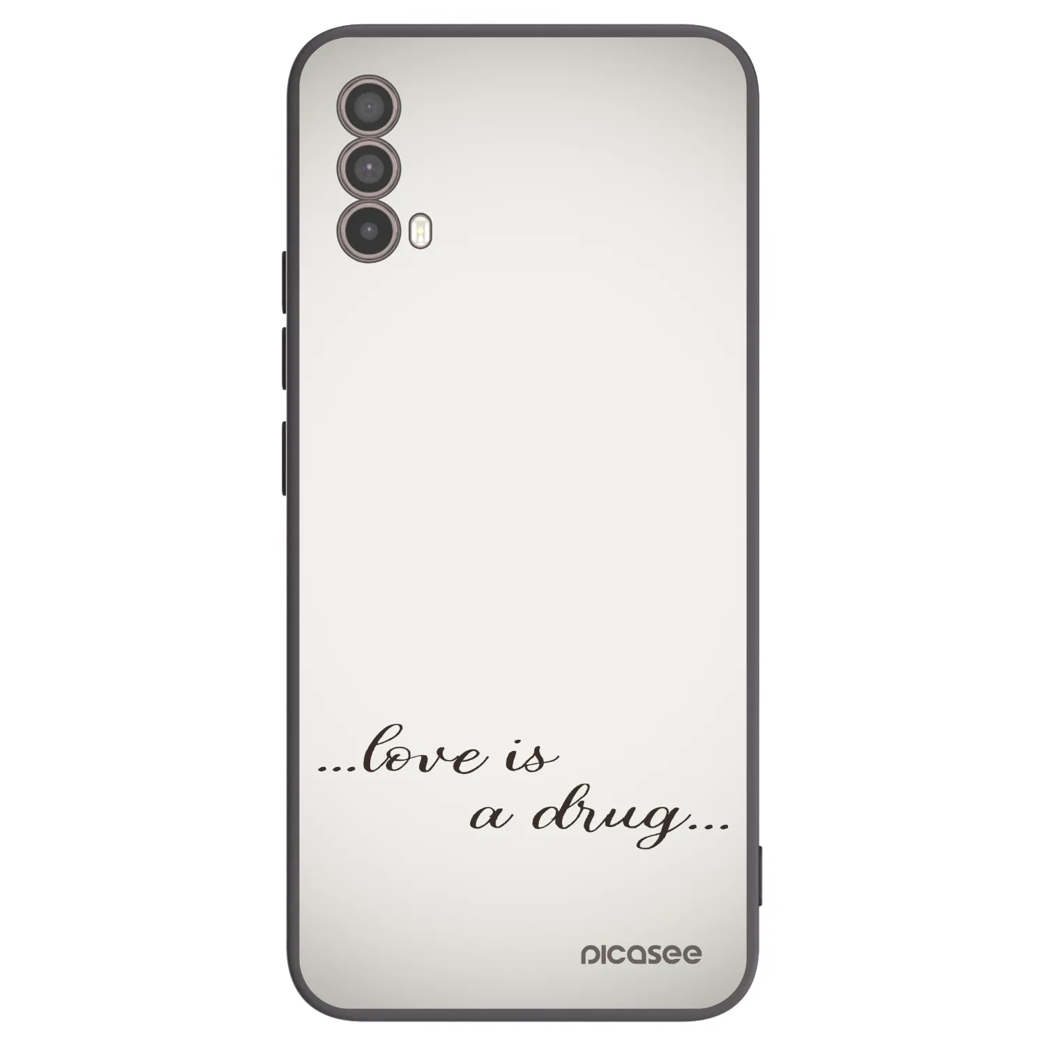 Picasee silikonowe czarne etui na Motorola Moto E40 - Love is a drug