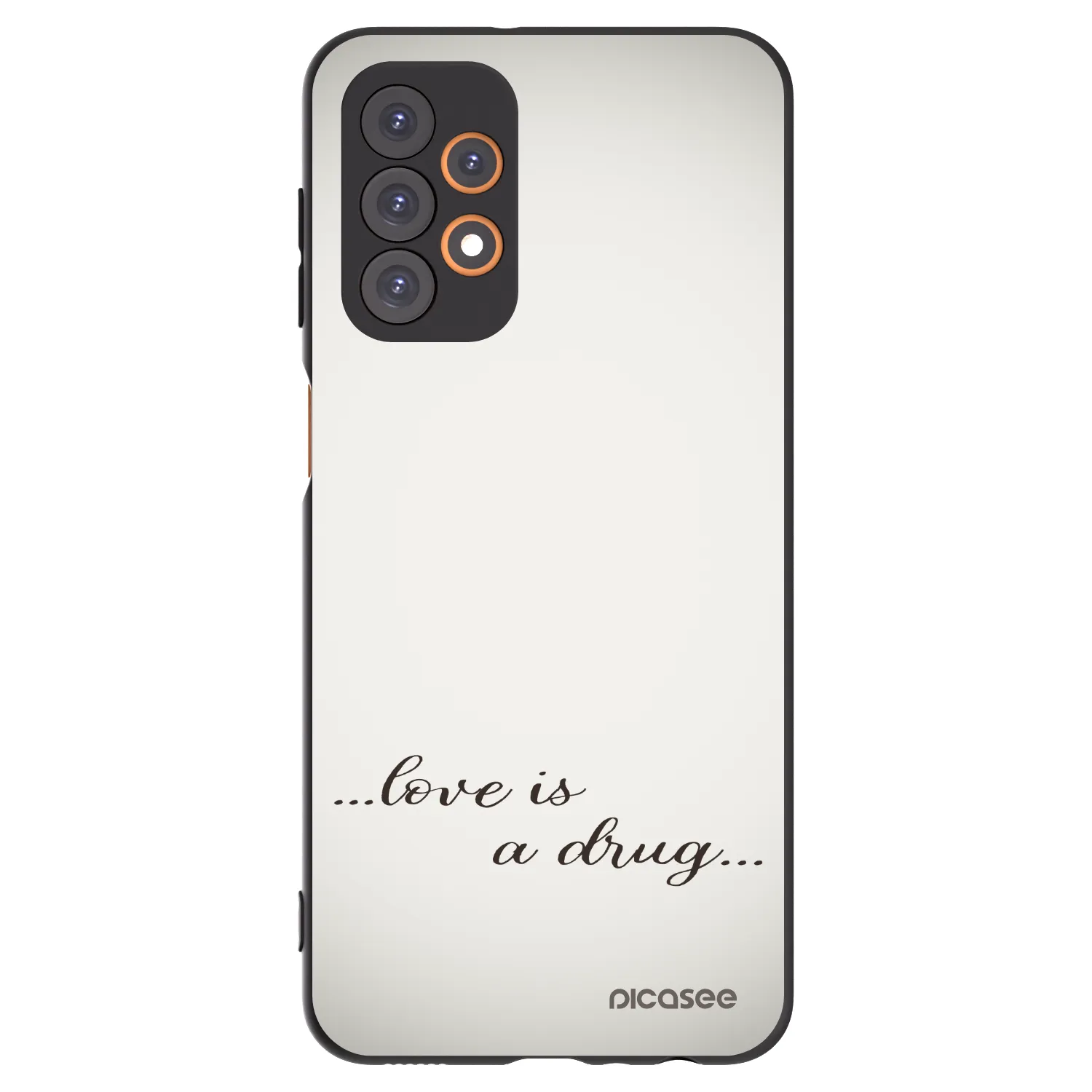 Picasee silikonowe czarne etui na Samsung Galaxy A23 A236B 5G - Love is a drug