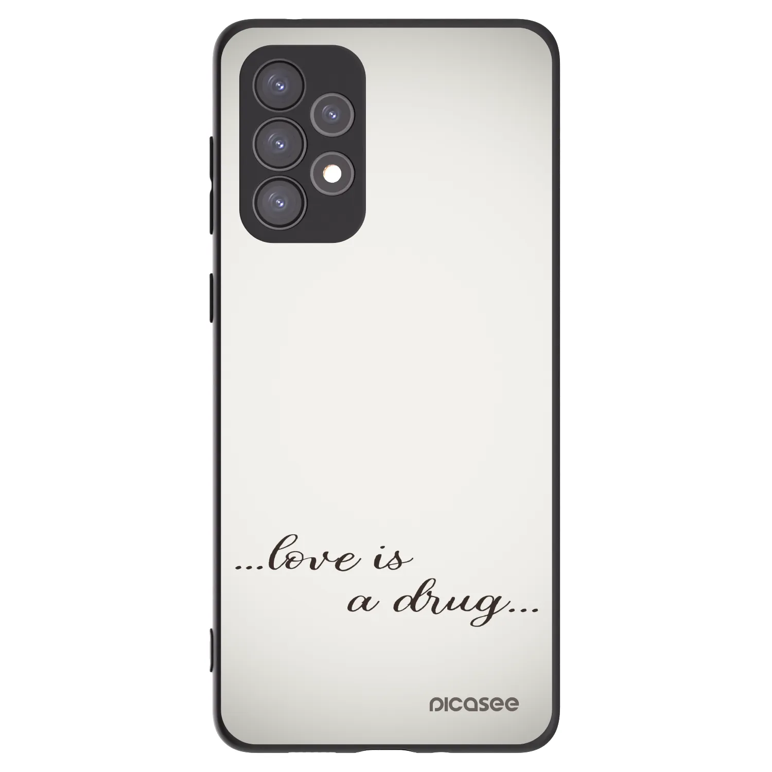 Picasee silikonowe czarne etui na Samsung Galaxy A73 5G - Love is a drug