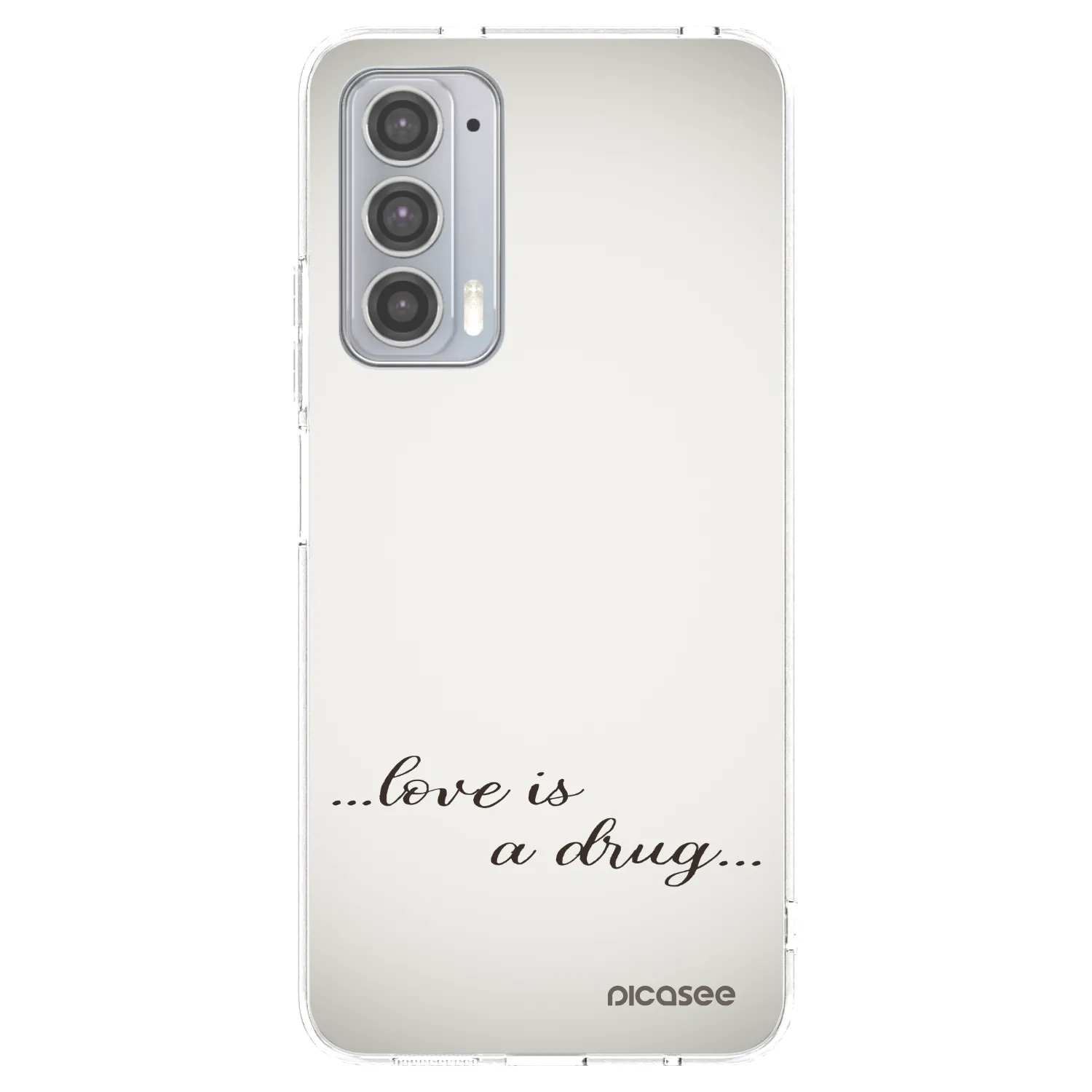 Picasee silikonowe przeźroczyste etui na Motorola Edge 20 - Love is a drug