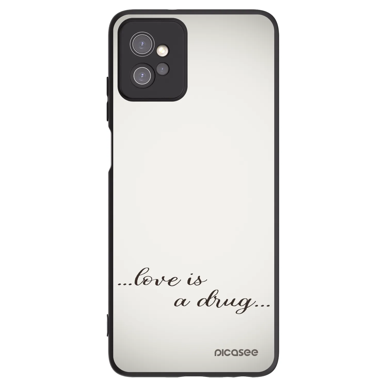 Picasee silikonowe czarne etui na Motorola Moto G32 - Love is a drug