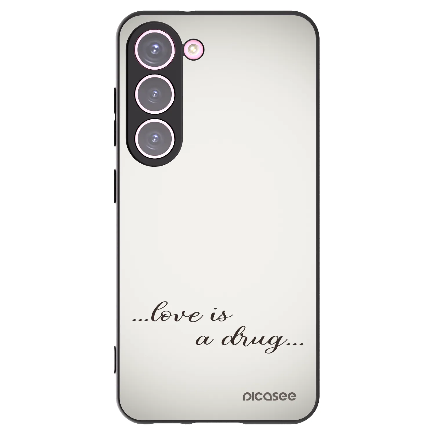 Picasee silikonowe czarne etui na Samsung Galaxy S23 5G - Love is a drug