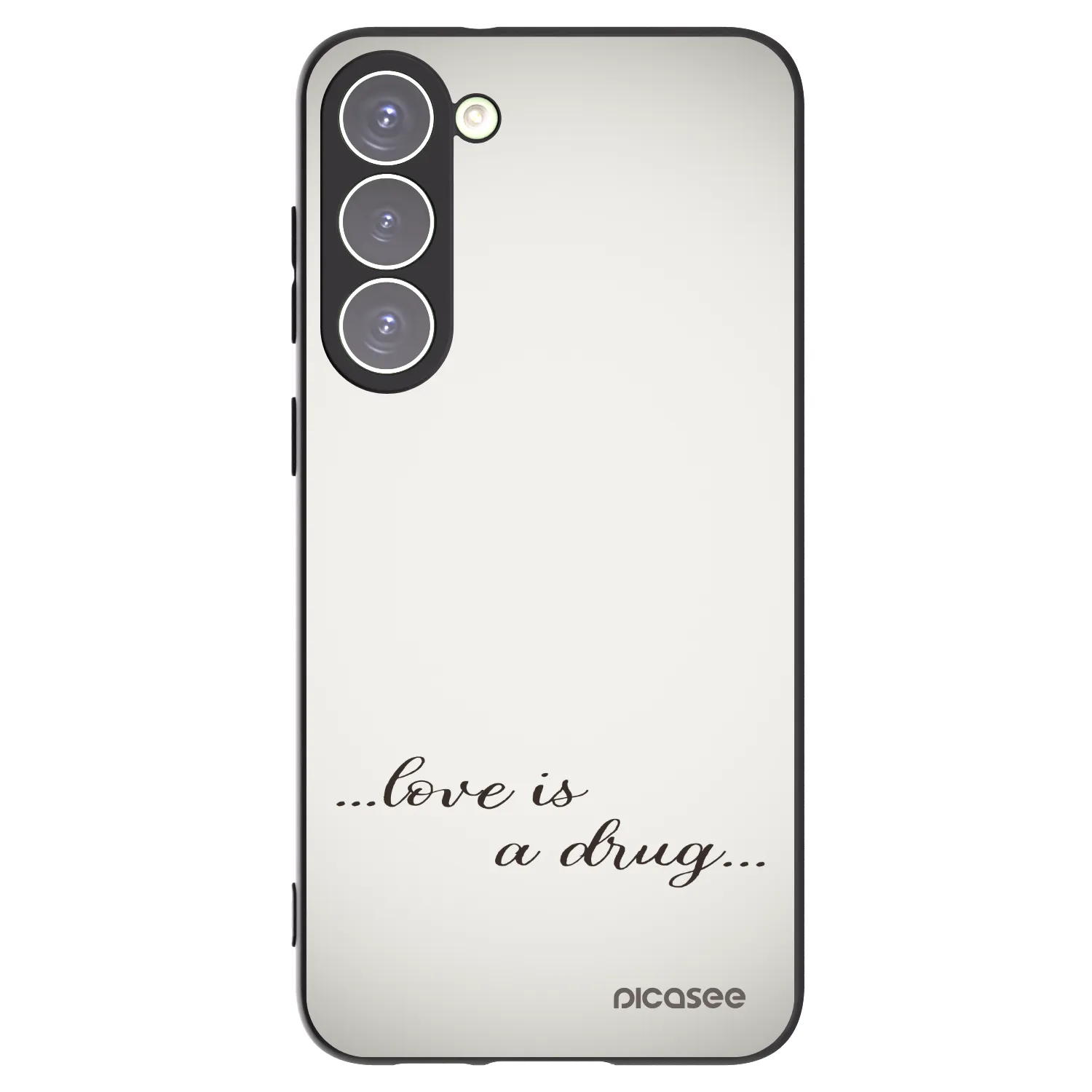 Picasee silikonowe czarne etui na Samsung Galaxy S23+ 5G - Love is a drug