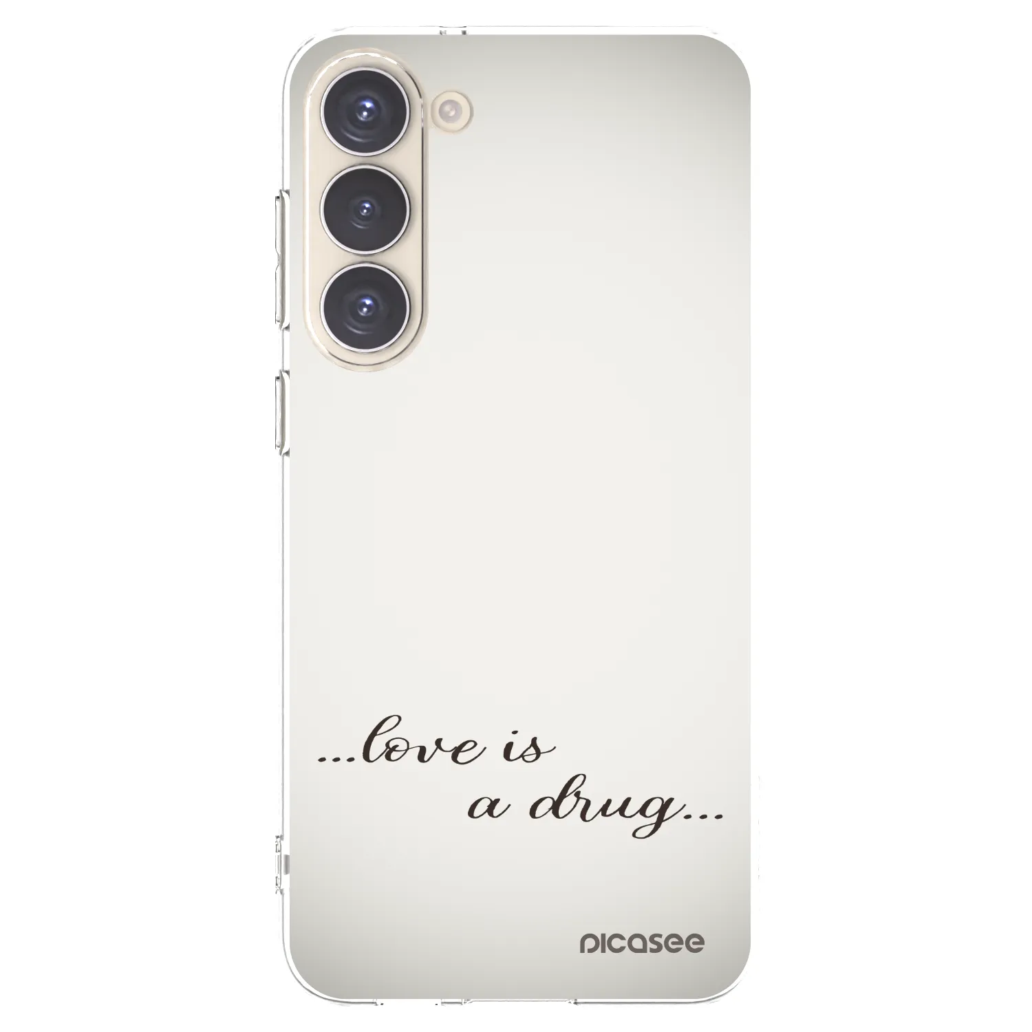 Picasee silikonowe przeźroczyste etui na Samsung Galaxy S23+ 5G - Love is a drug