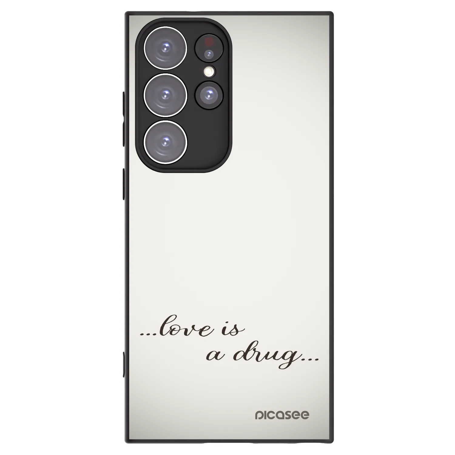 Picasee silikonowe czarne etui na Samsung Galaxy S23 Ultra 5G - Love is a drug