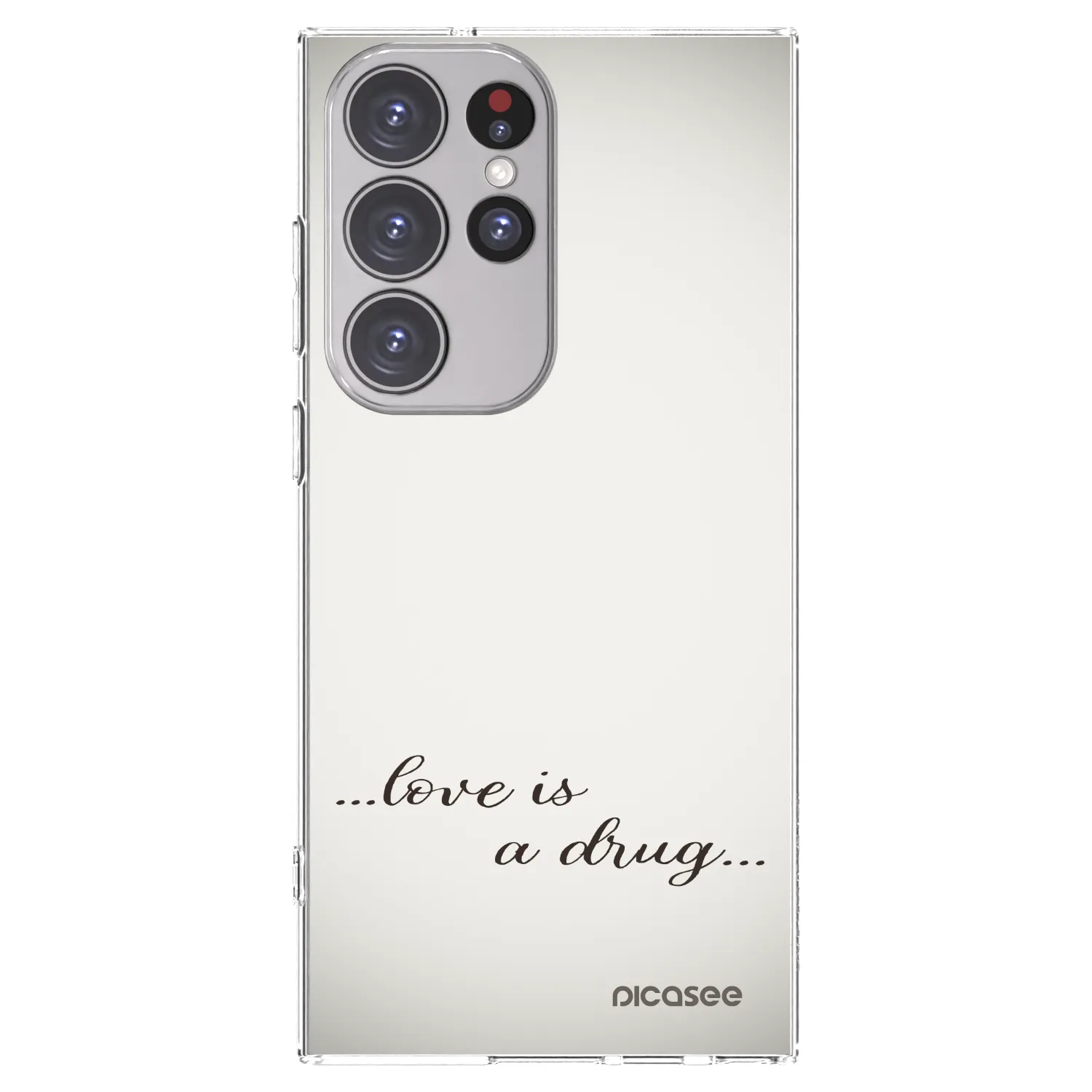 Picasee silikonowe przeźroczyste etui na Samsung Galaxy S23 Ultra 5G - Love is a drug