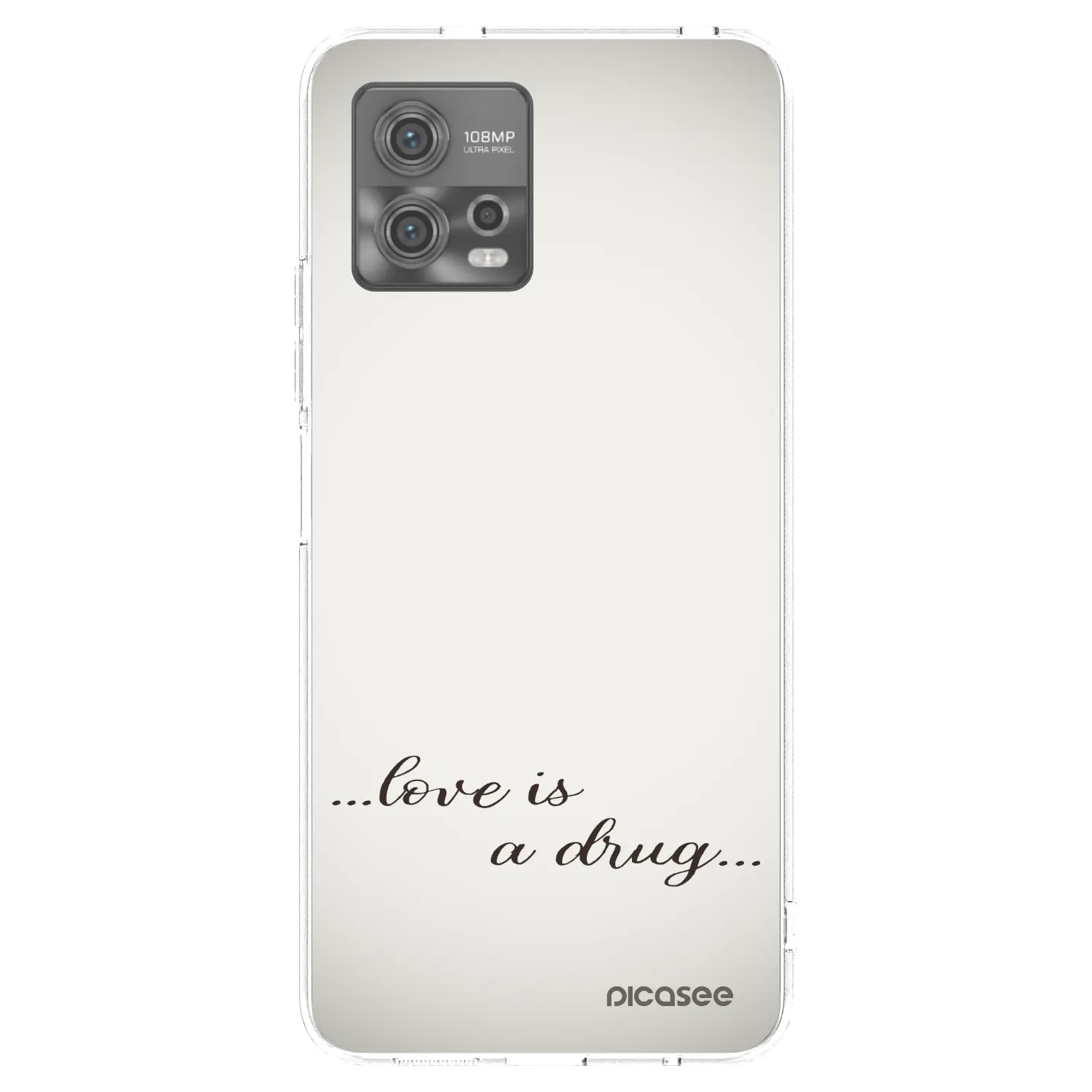 Picasee silikonowe przeźroczyste etui na Motorola Moto G72 - Love is a drug